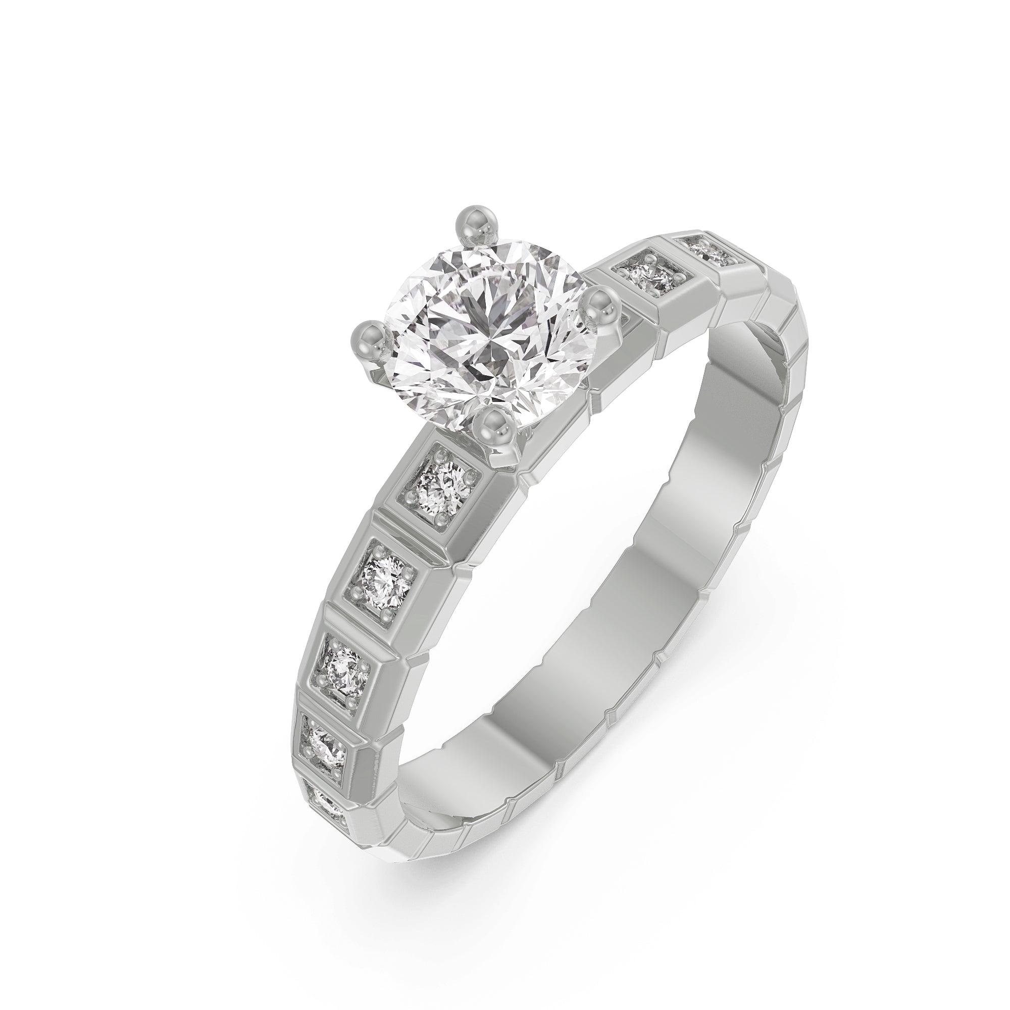 Icy Pave Diamond Ring Top View