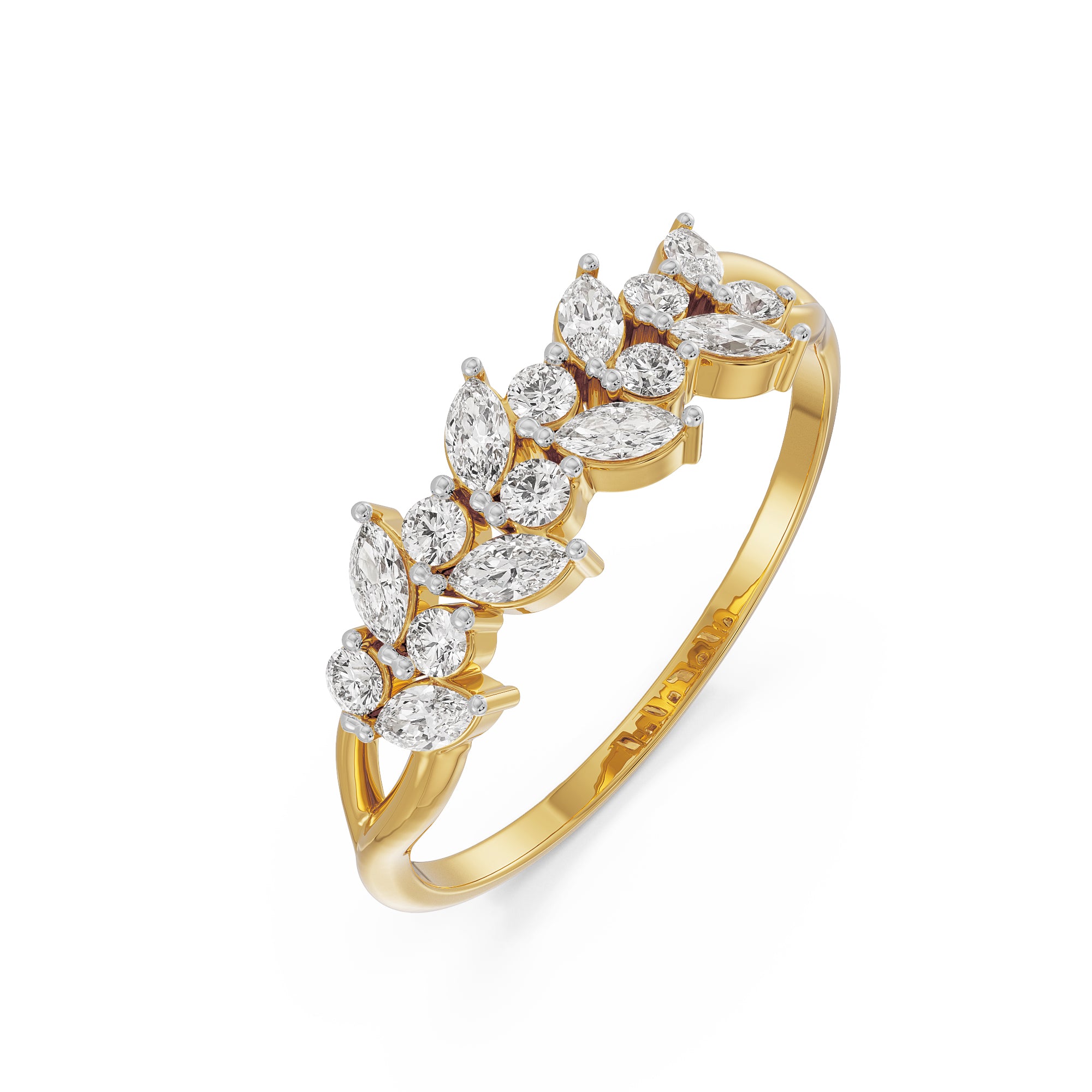 Leafy Diamond Band Top View