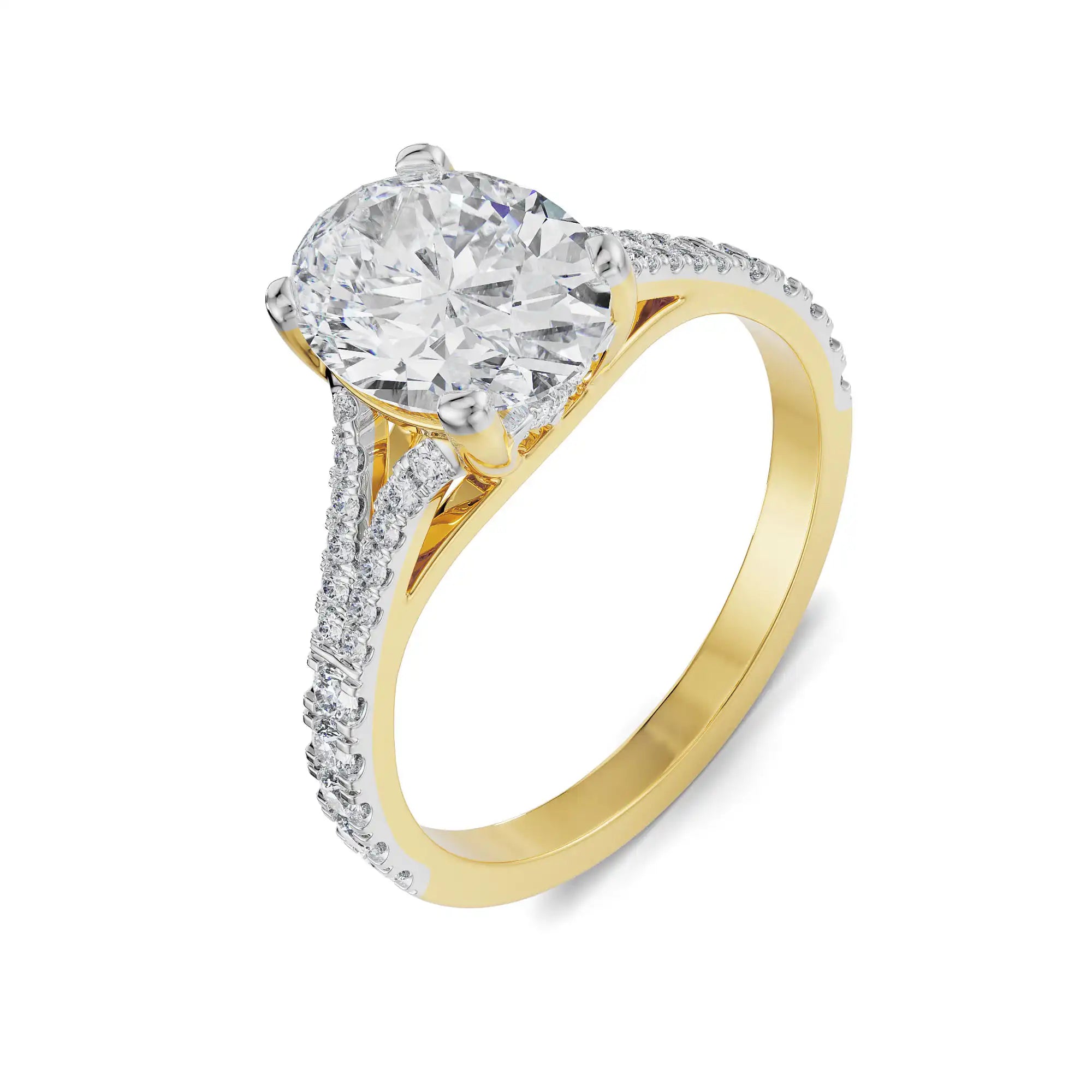 Solitaire Oval Bridal Ring Top View