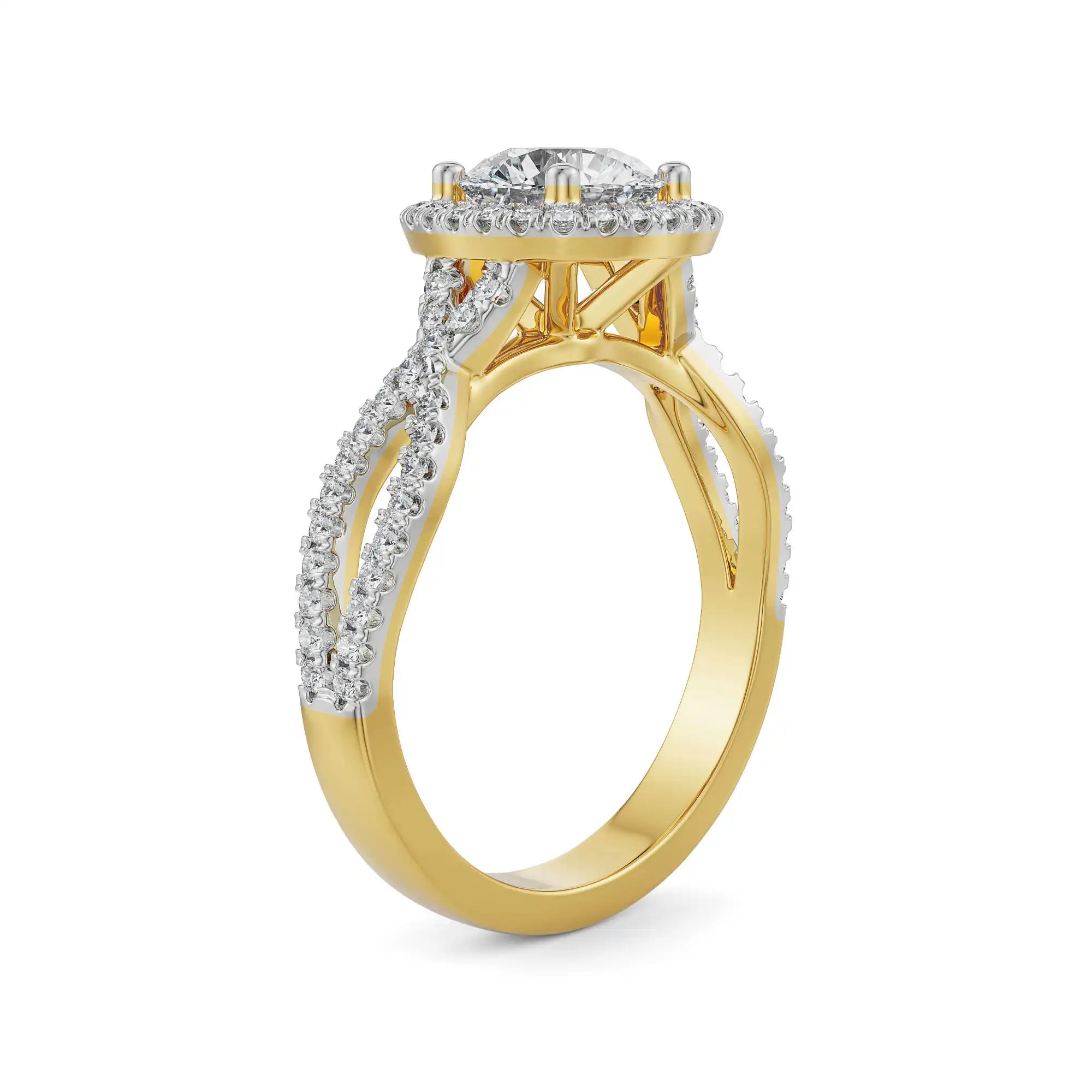 Round Infinity Diamond Ring Side View