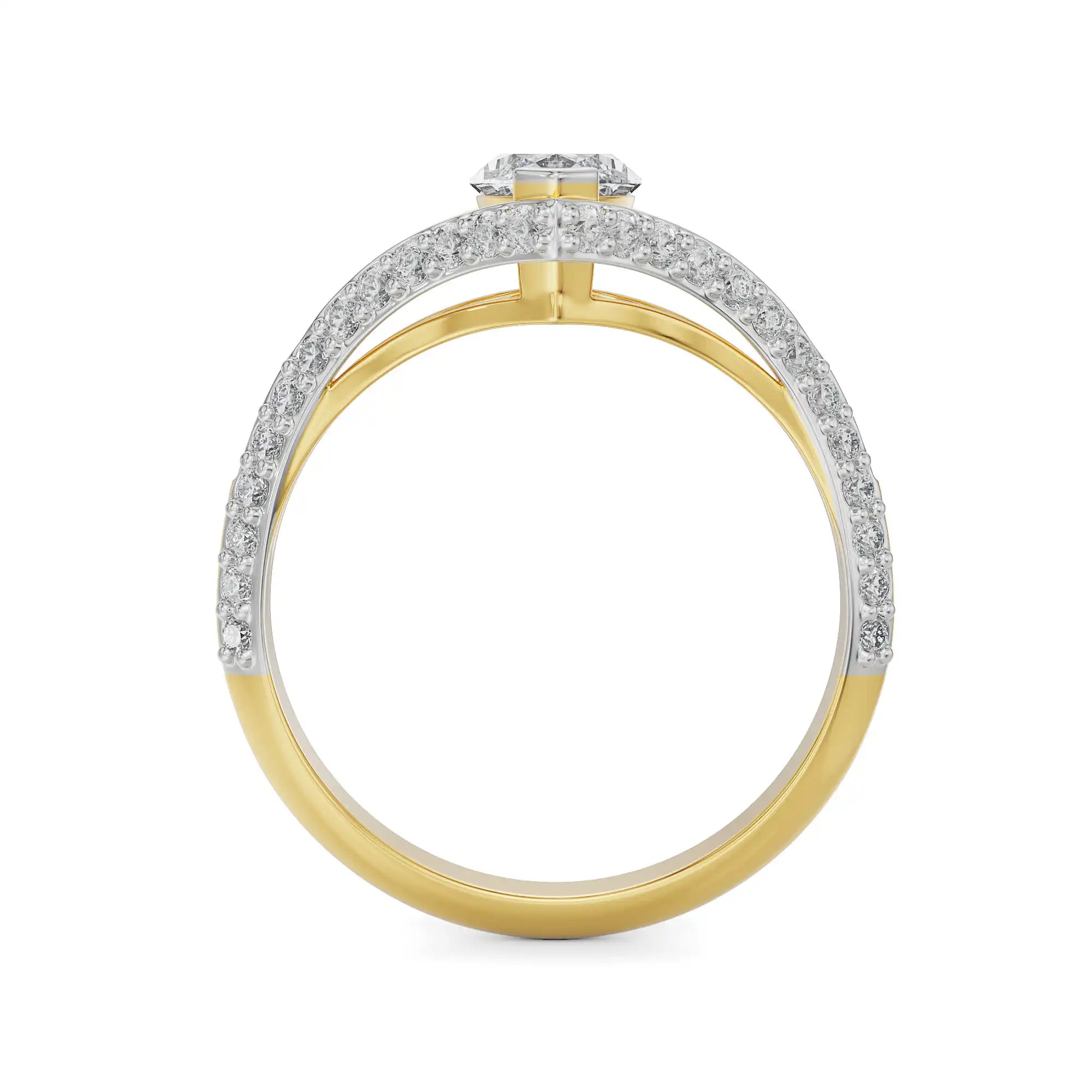 Marquise Cut Bridal Ring Back View