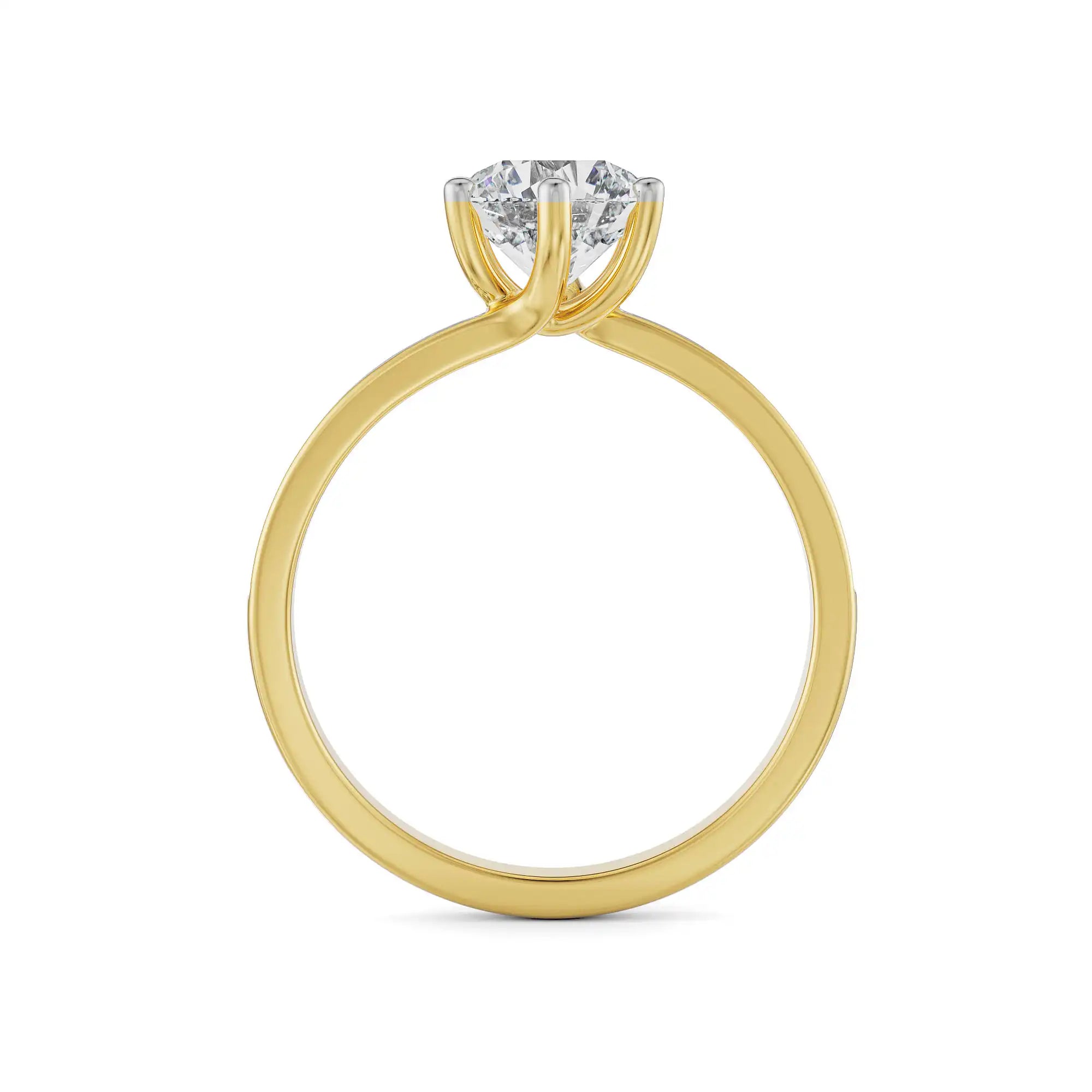 Twisted Solitaire Ring Side View