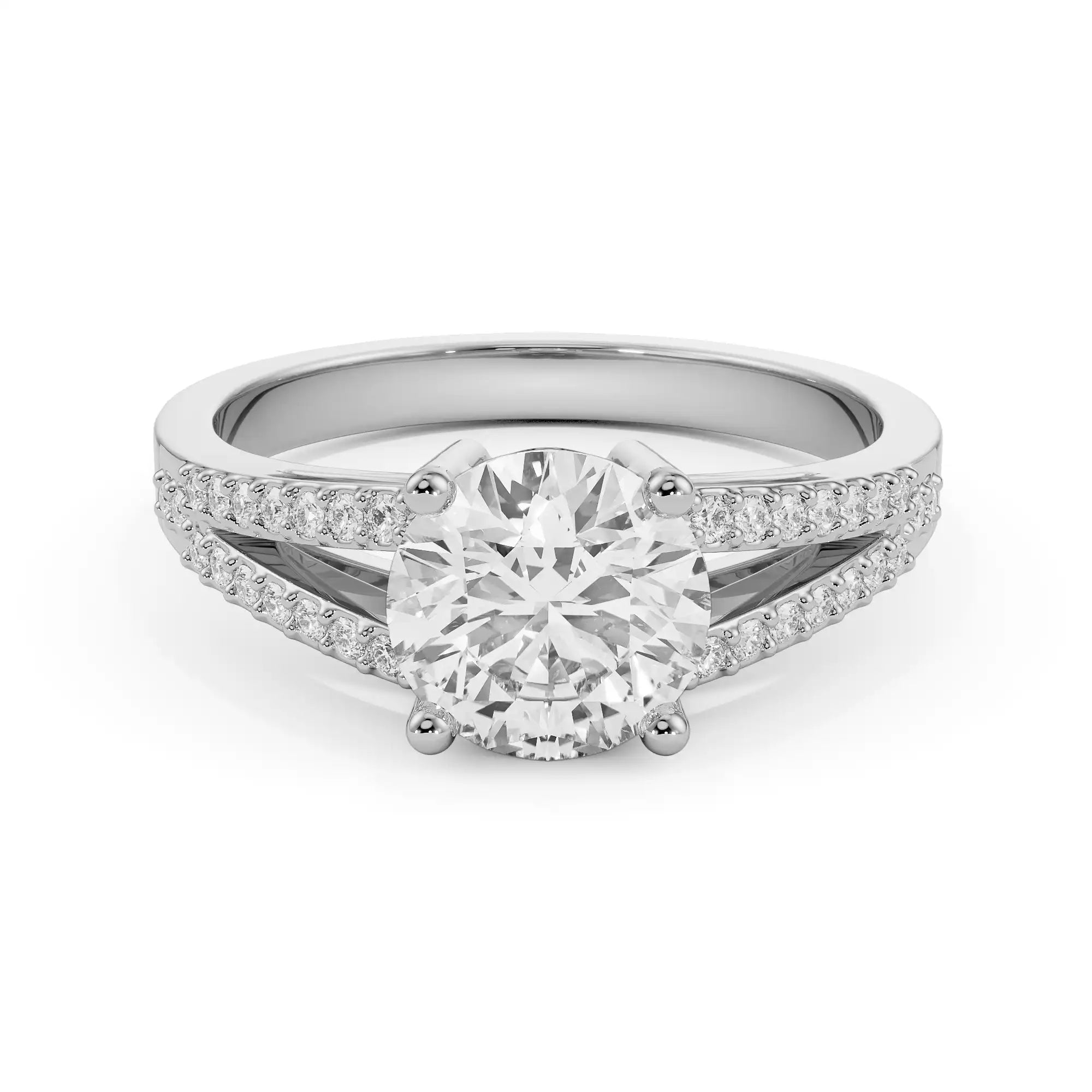 Buy Pave Round Lab Diamond Engagement Ring Online At Emori