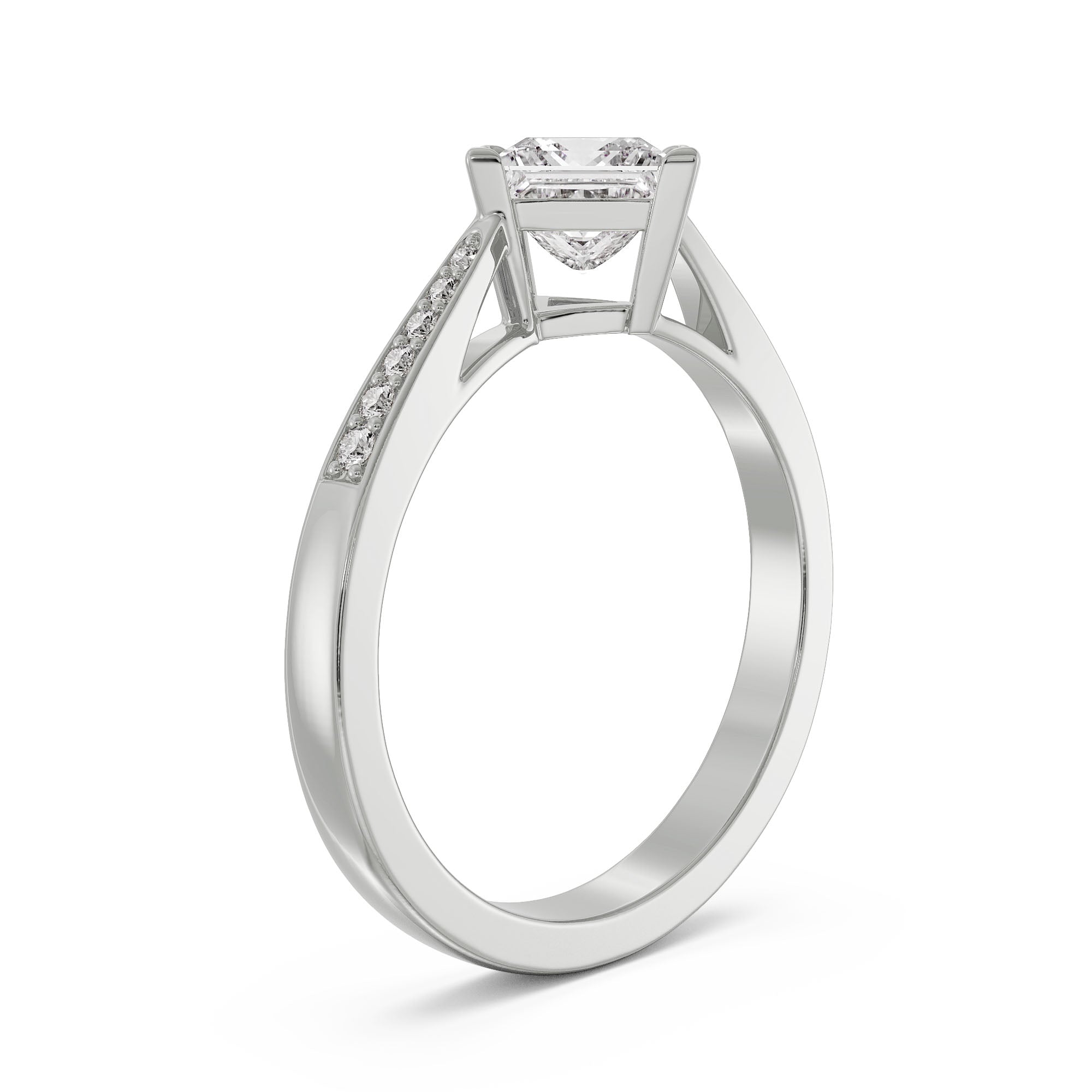 Princess Cut Engagement Ring Side View