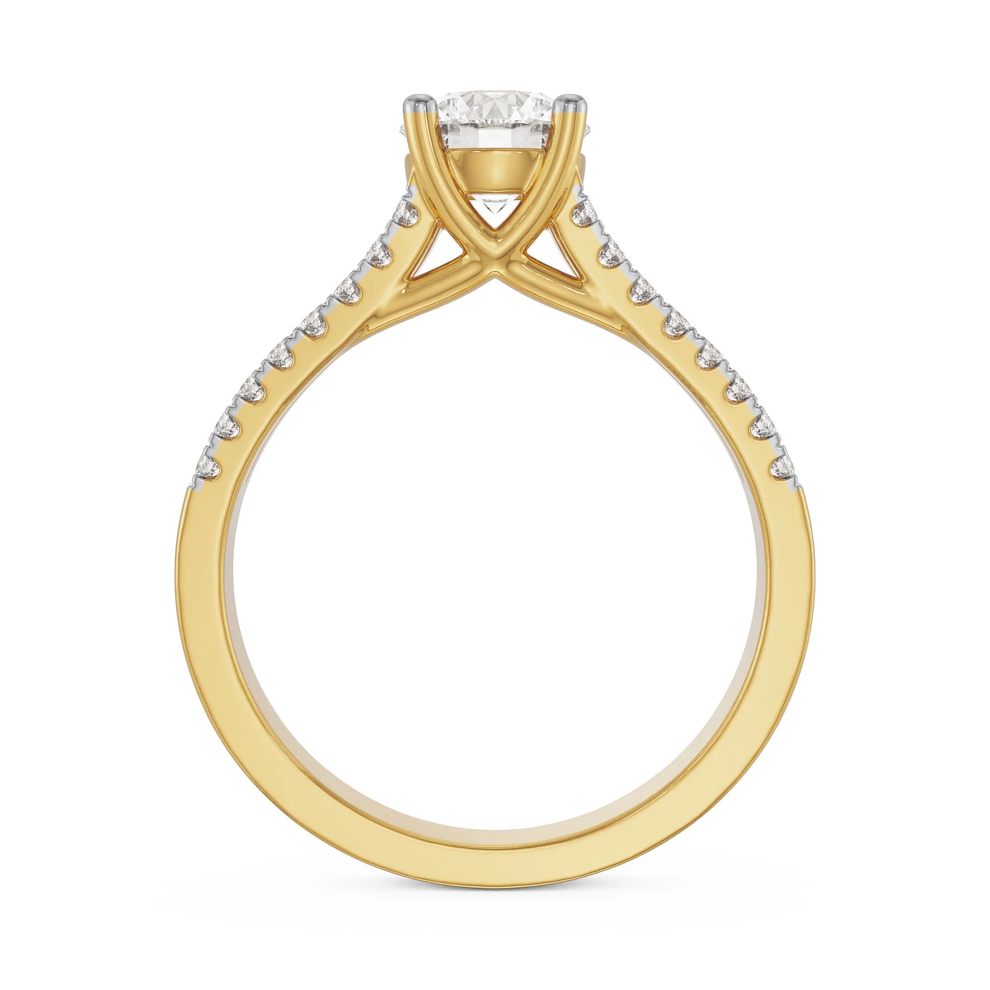 Ashez Diamond Ring Back View in 9KT