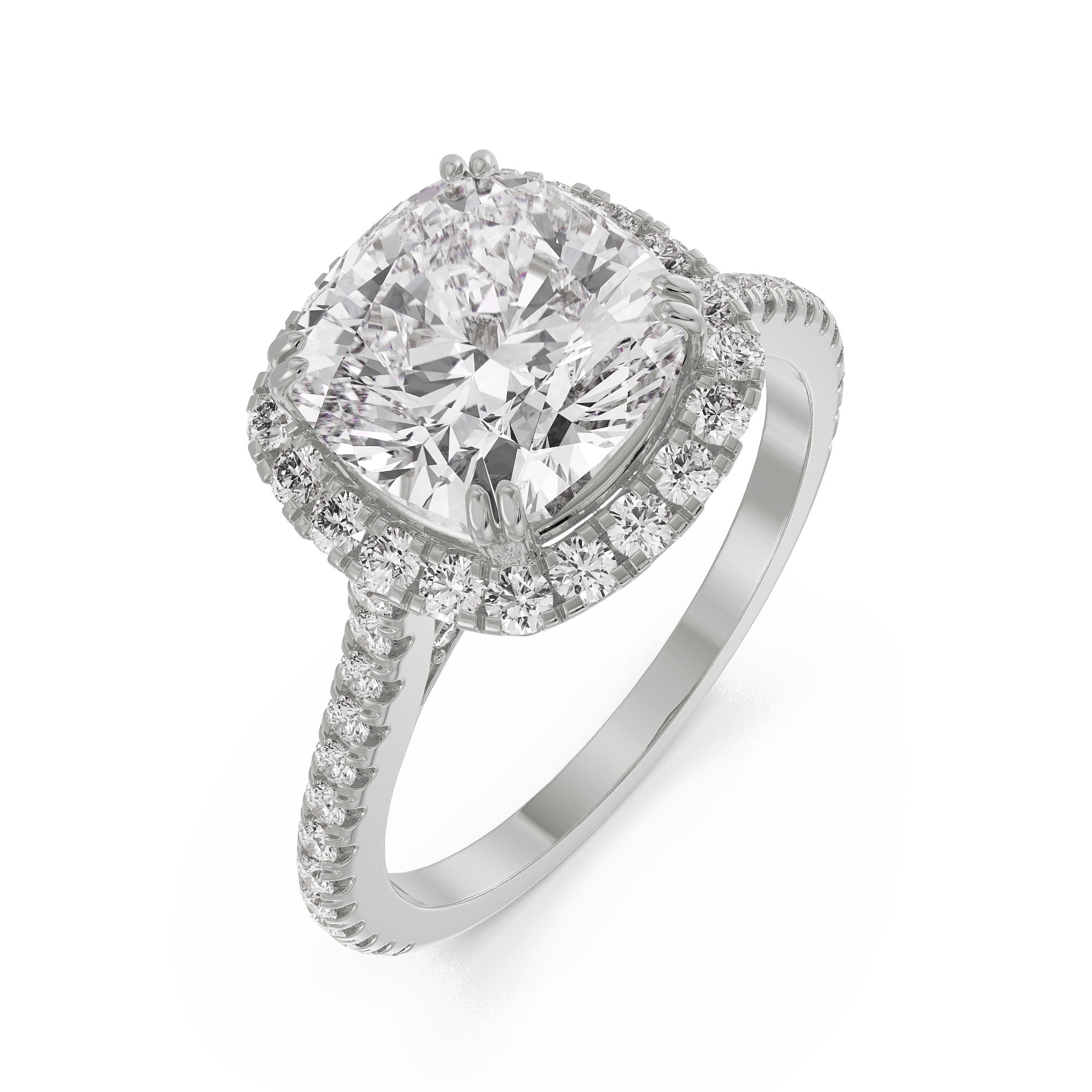 Cushion Halo Engagement Ring Top View