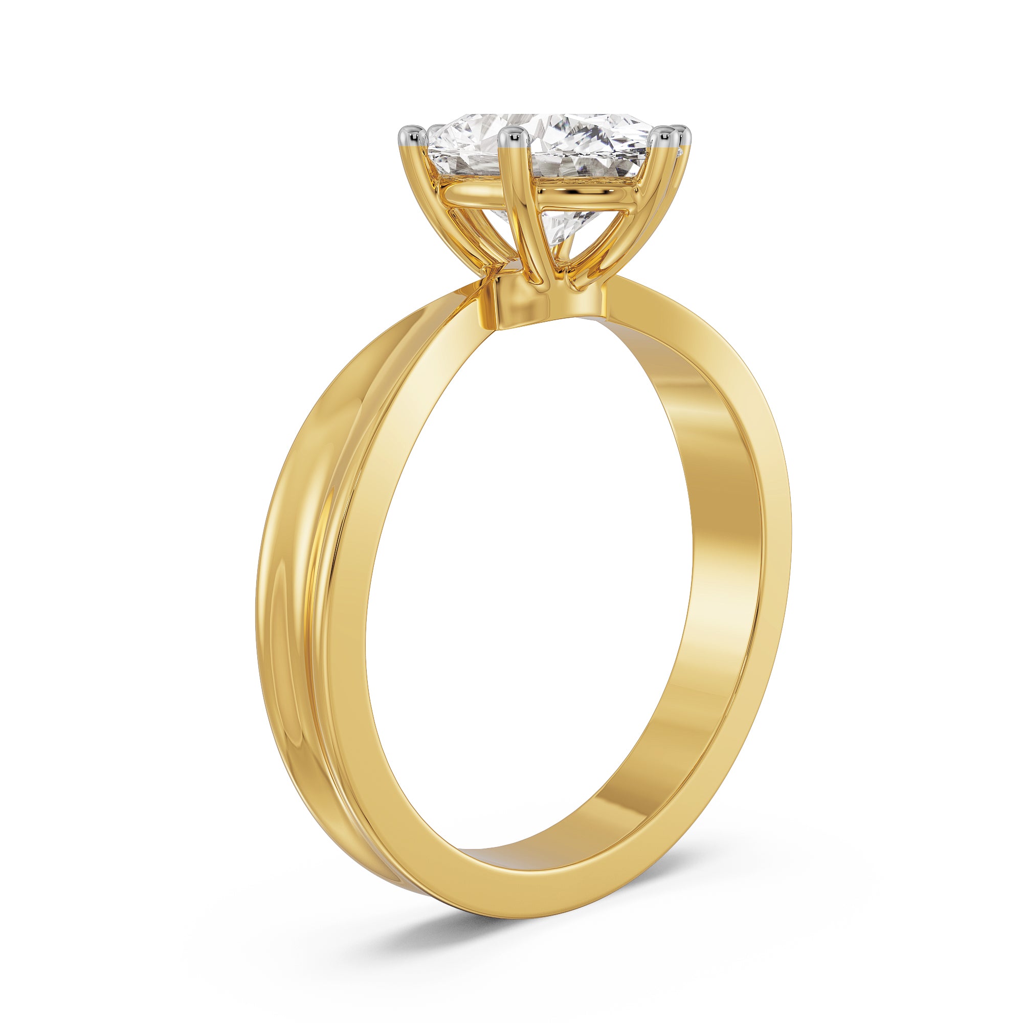 Oval Solitaire Engagement Ring Side View