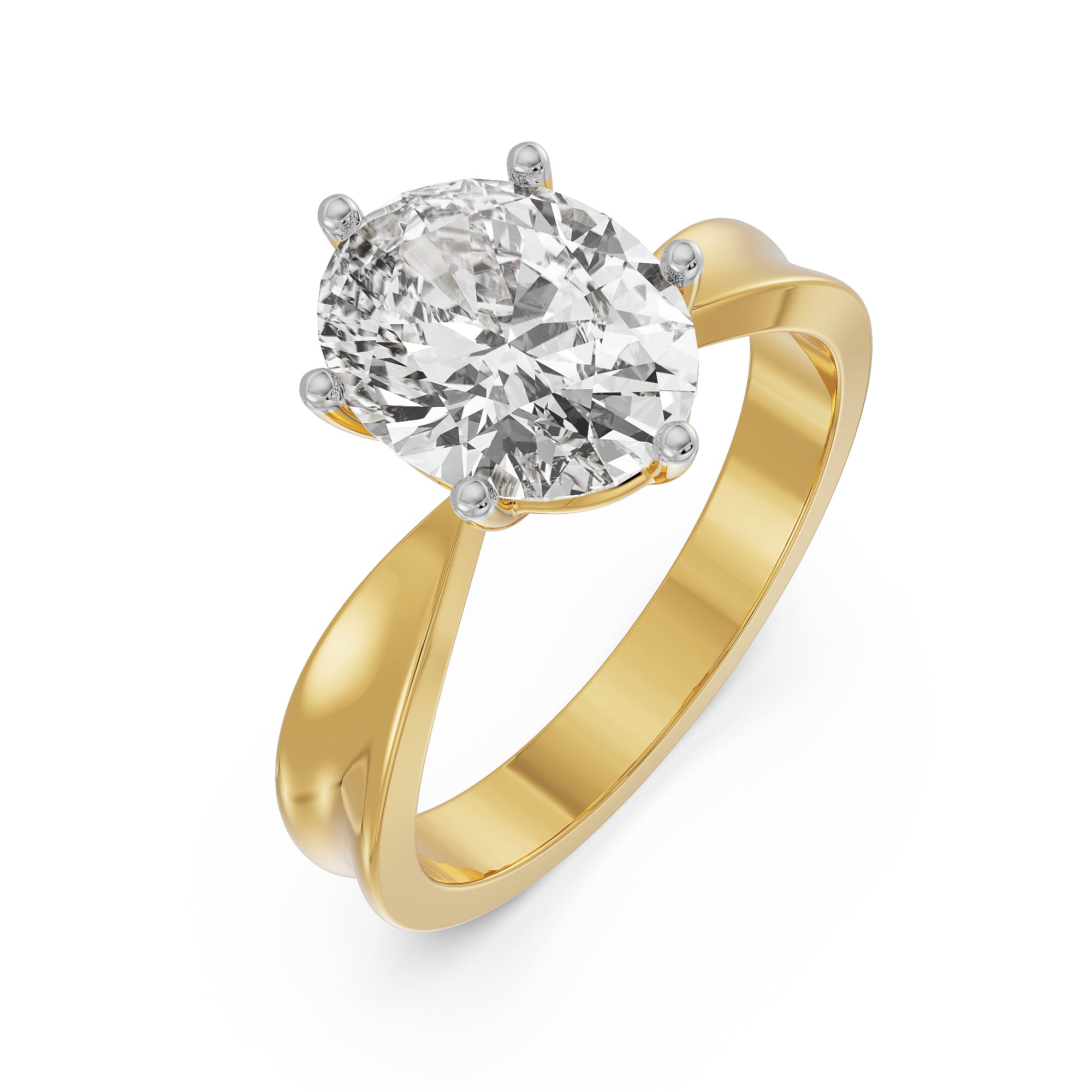 Oval Solitaire Engagement Ring Top View