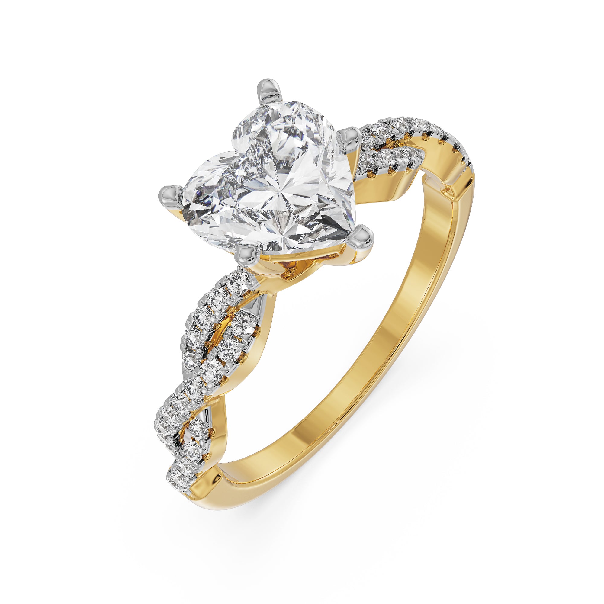Heart Infinity Diamond Ring Top View