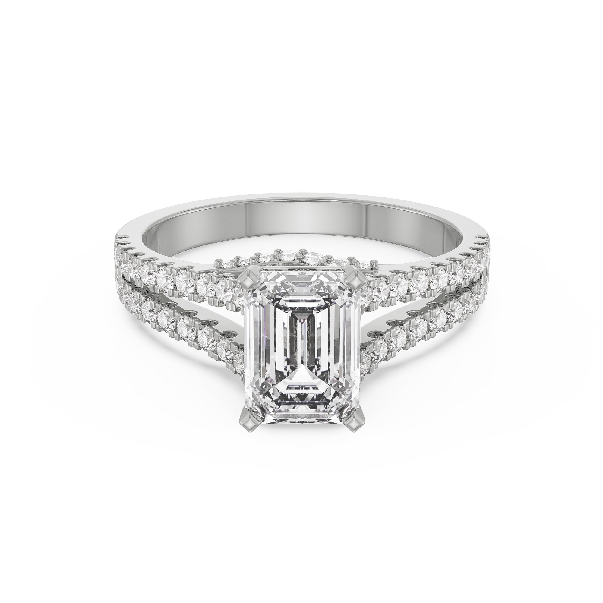 Timeless Emerald Engagement Ring Front View