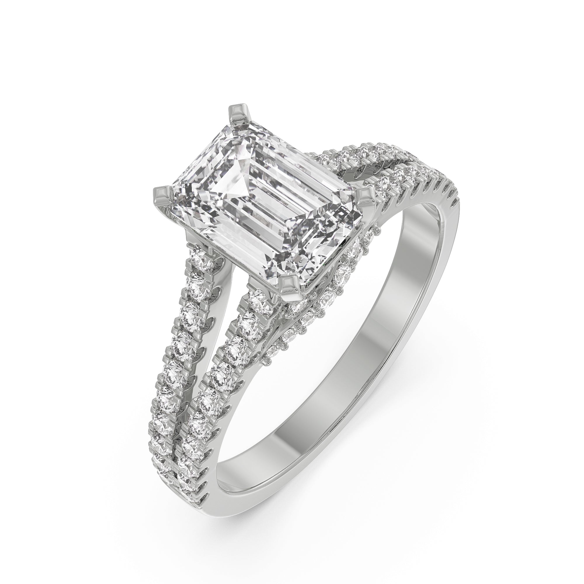 Timeless Emerald Engagement Ring Top View