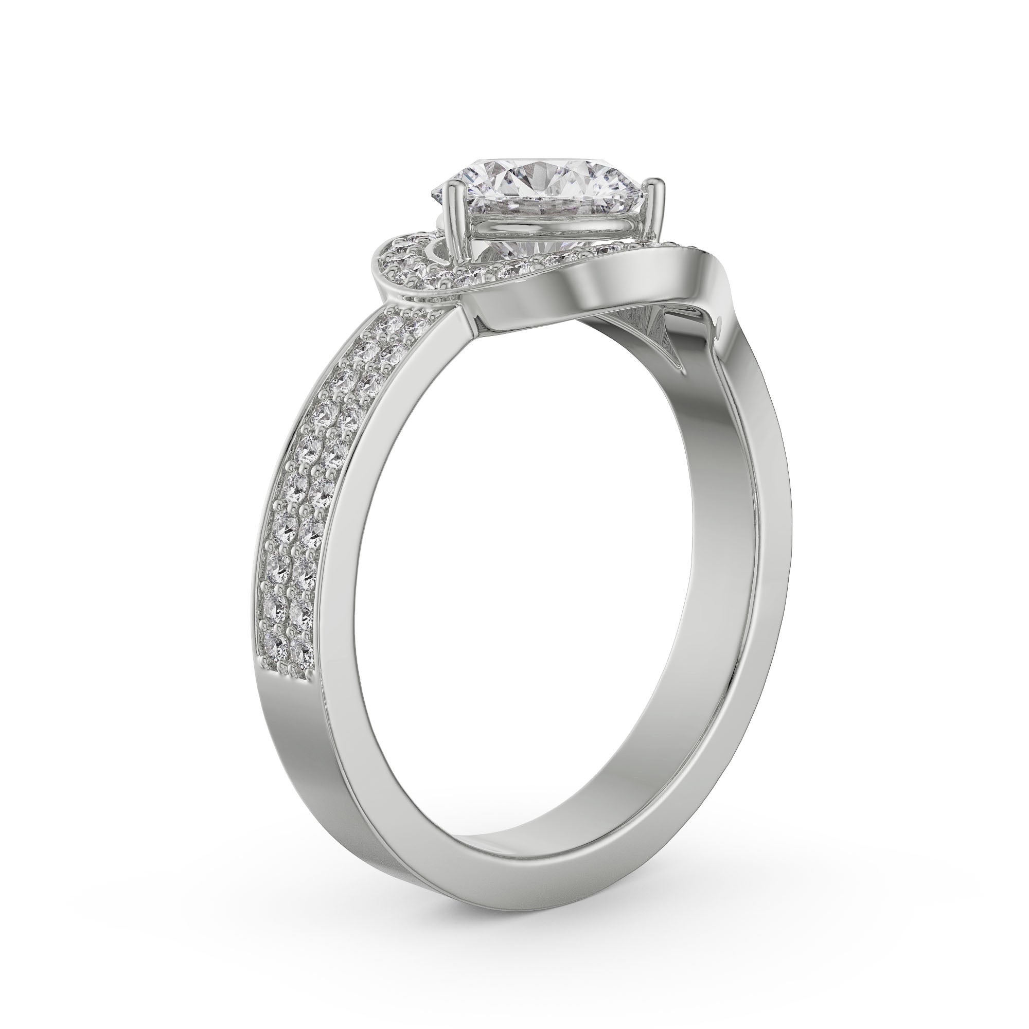 Lorez Pave Diamond Ring Side View