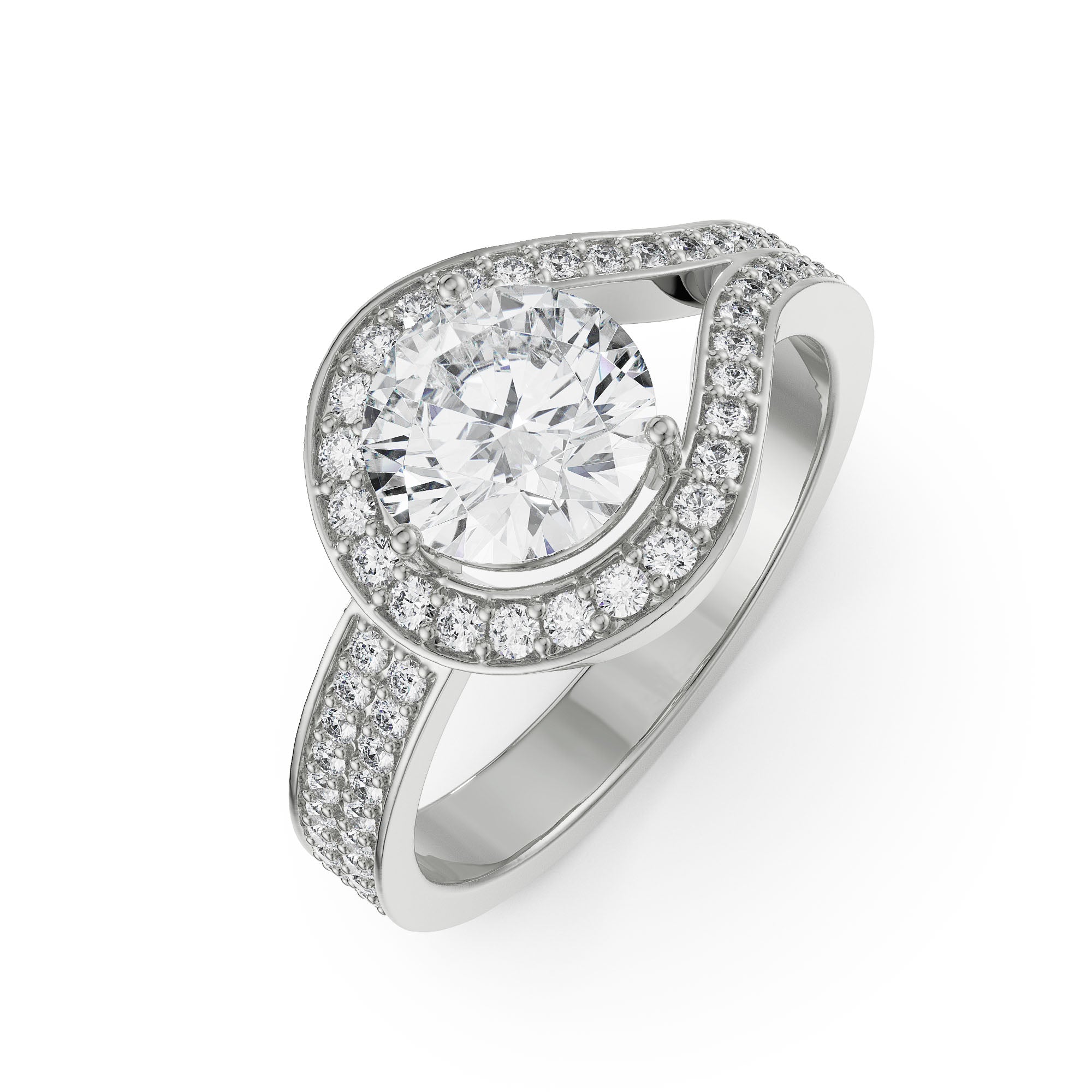 Lorez Pave Diamond Ring Top View