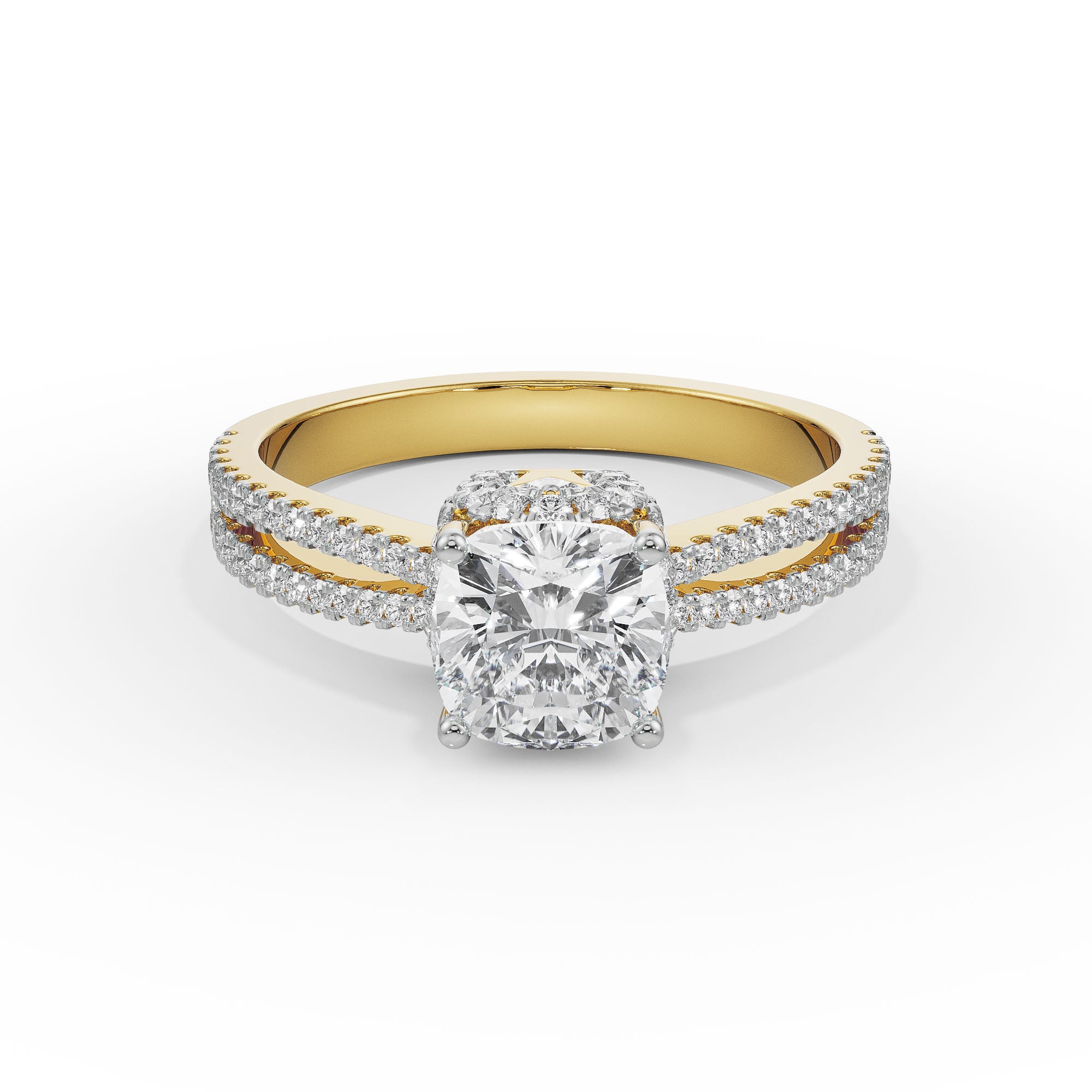 Buy Cushion Cut Lab Diamond Engagement Ring Online Shop Lab