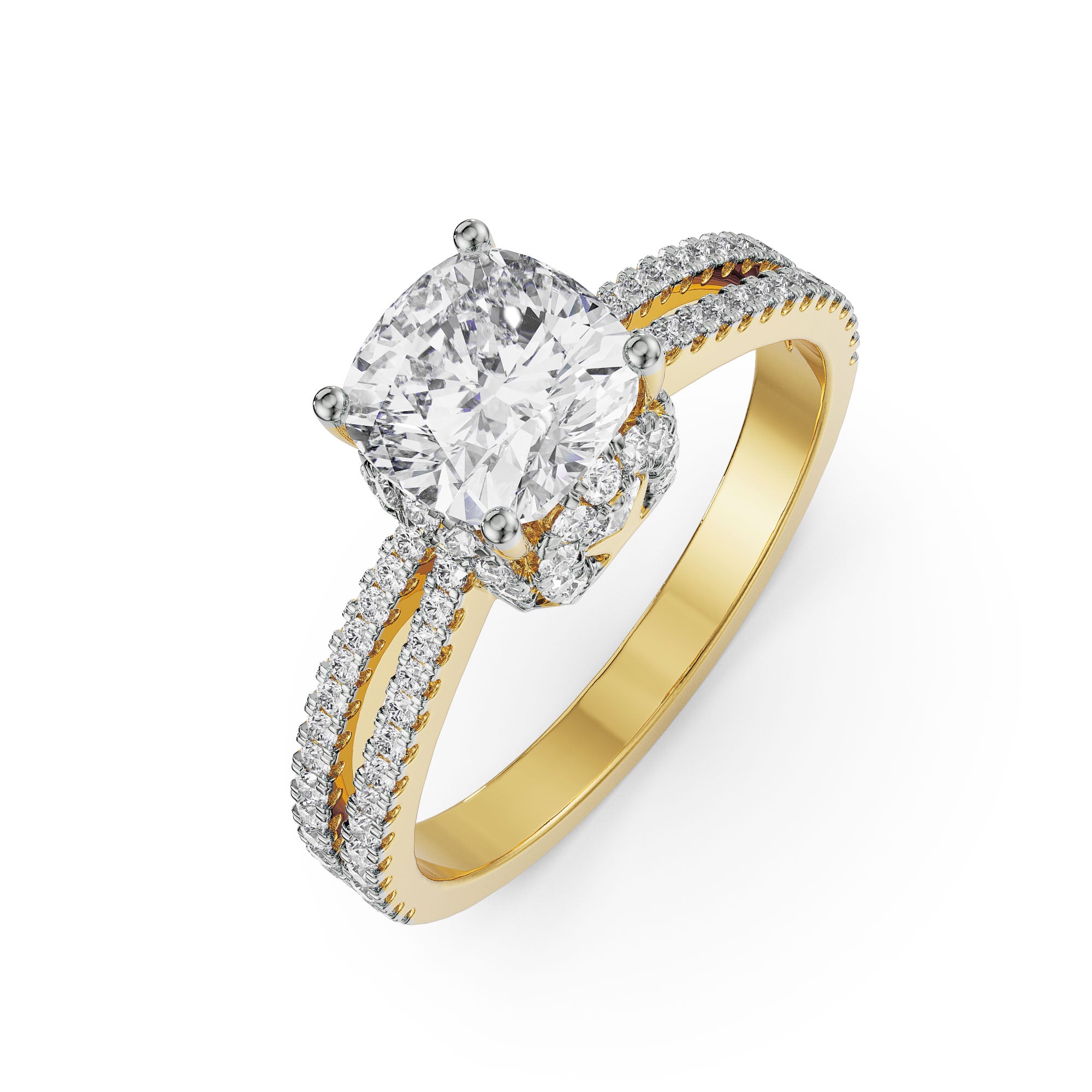 Cushion Cut Engagement Ring Top View