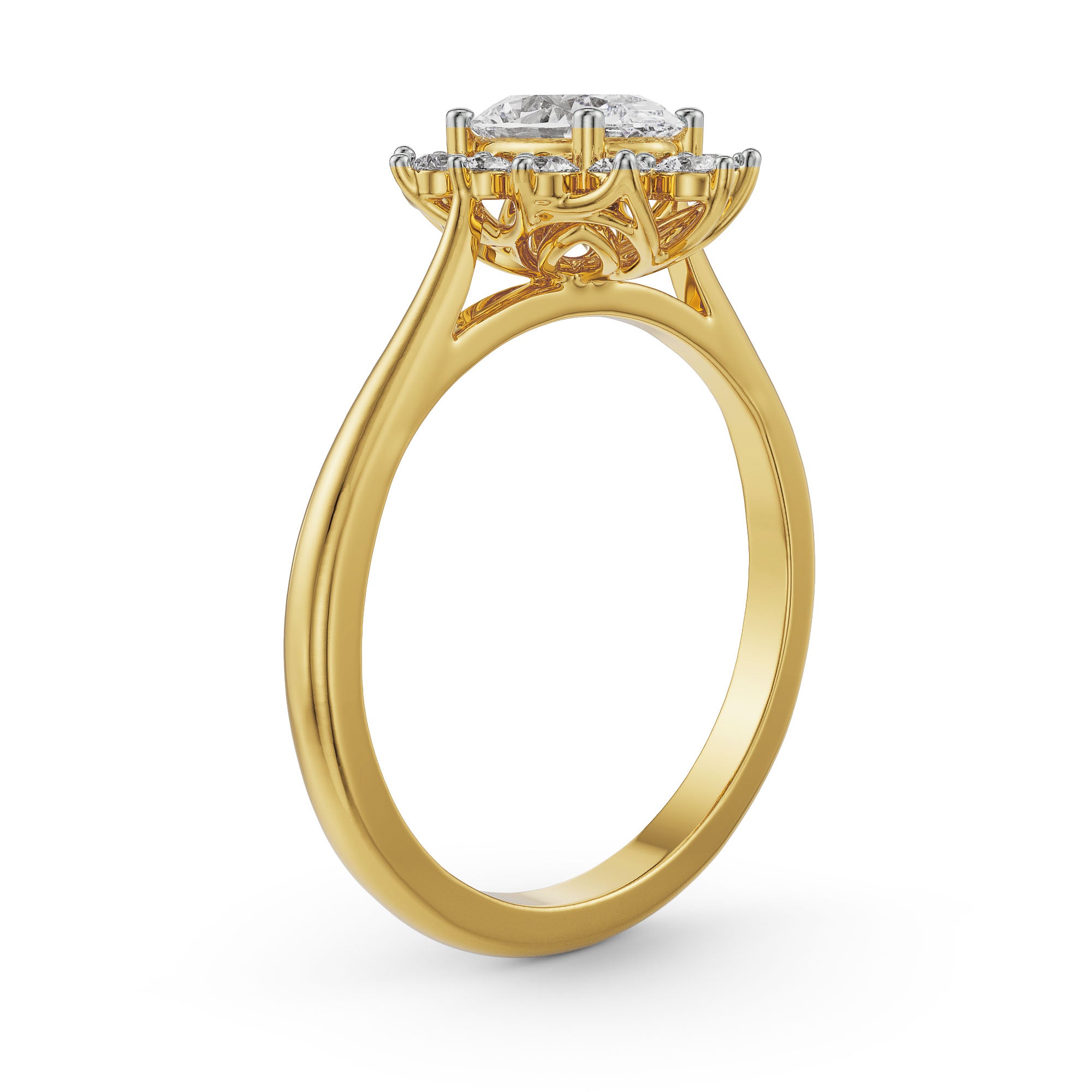 Royal Oval Cut Diamond Ring Side View