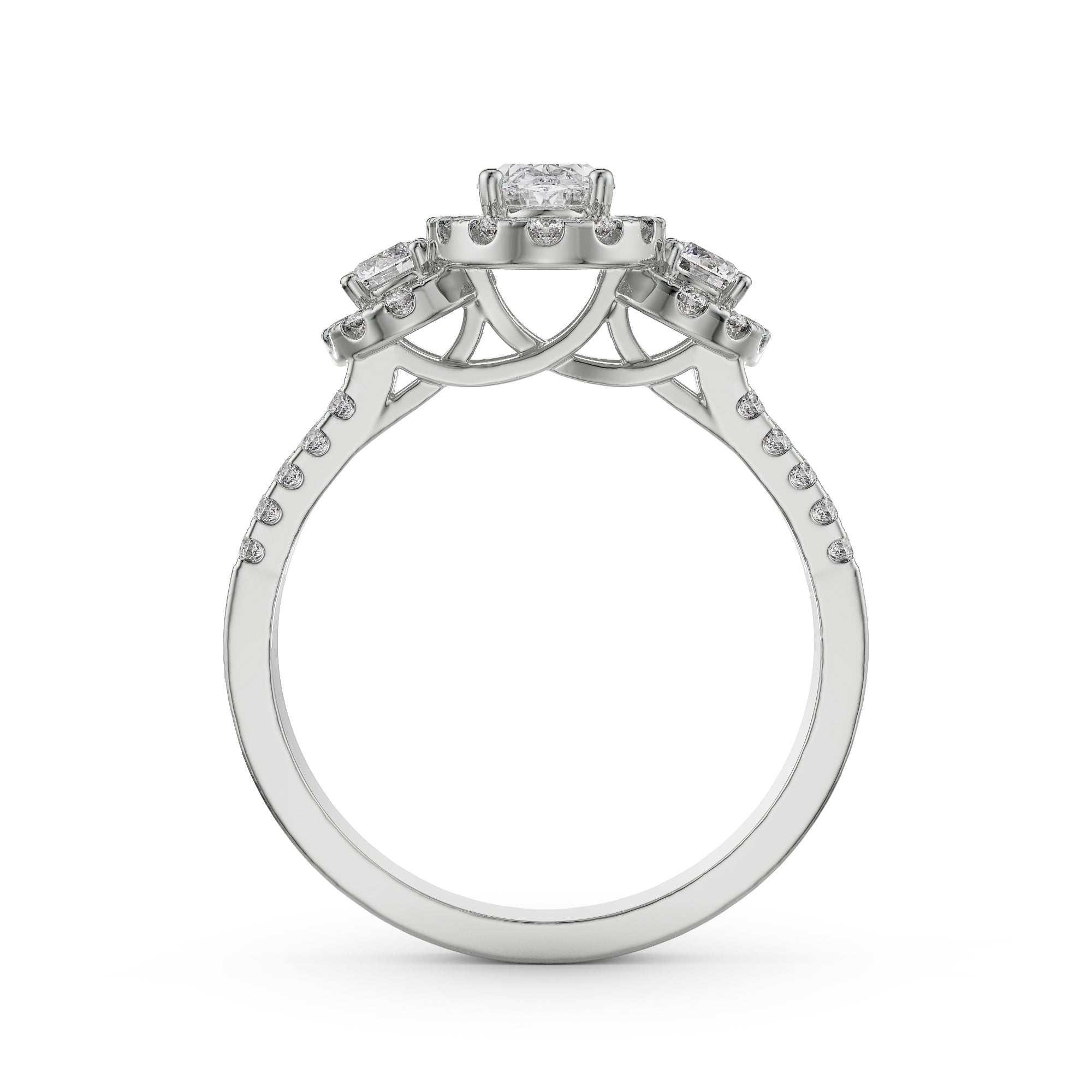 Luminous Halo Engagement Ring Back View