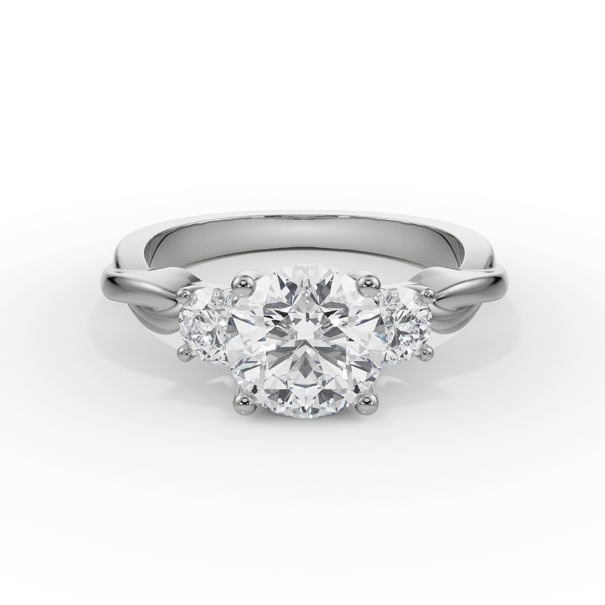 Twisted Vine Diamond Ring Front View
