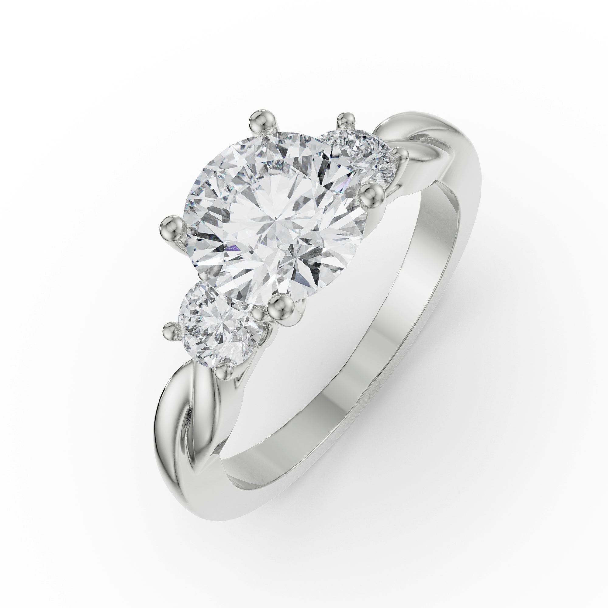 Twisted Vine Diamond Ring Top View