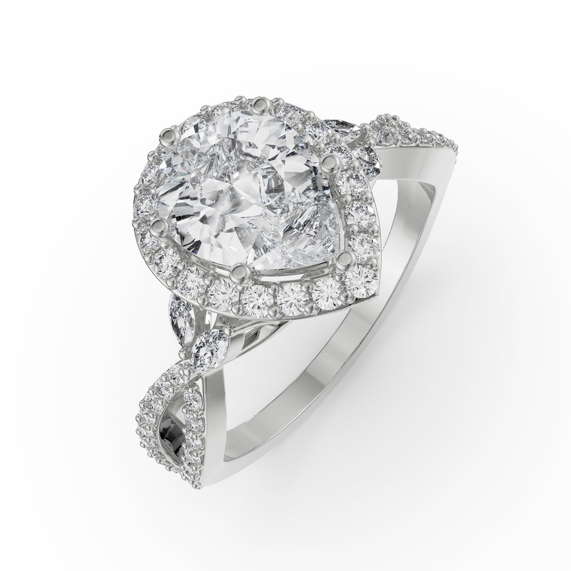 Yasmine Marquise Engagement Ring Top View