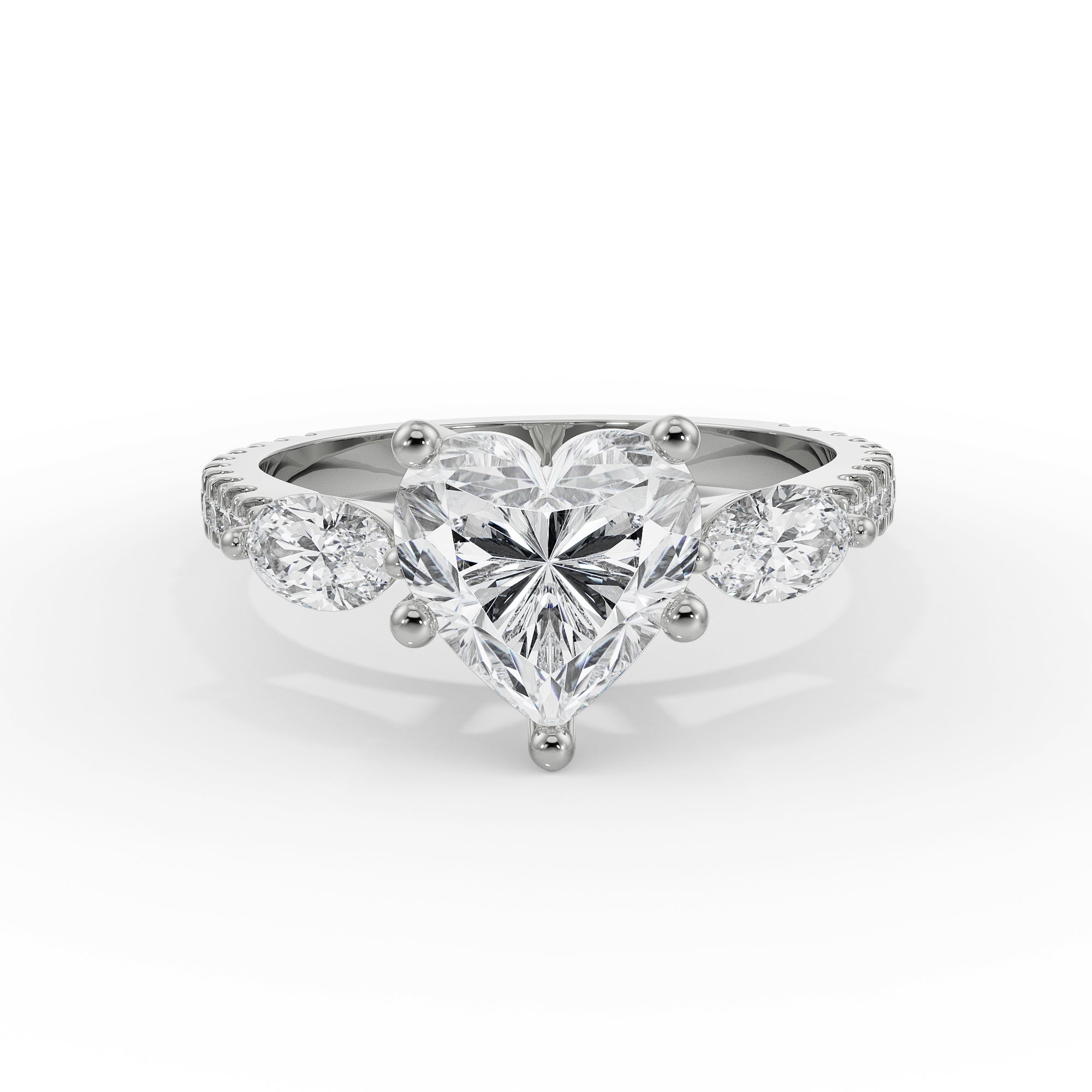 Heartfelt Engagement Ring Front View