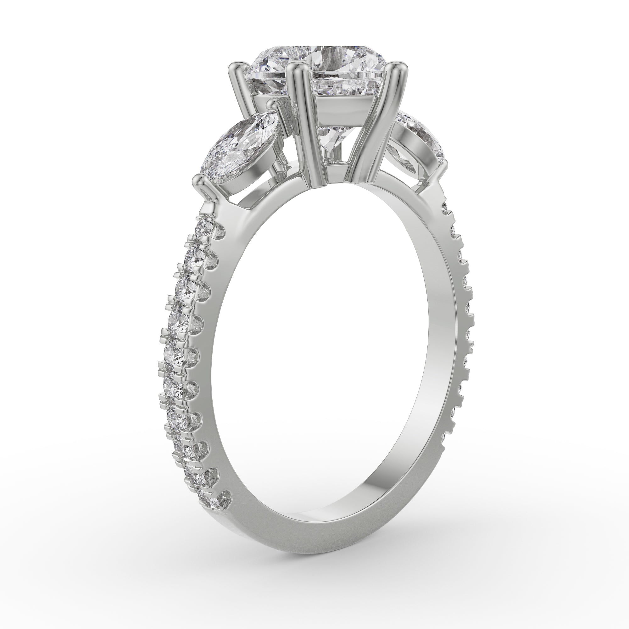 Heartfelt Engagement Ring Side View
