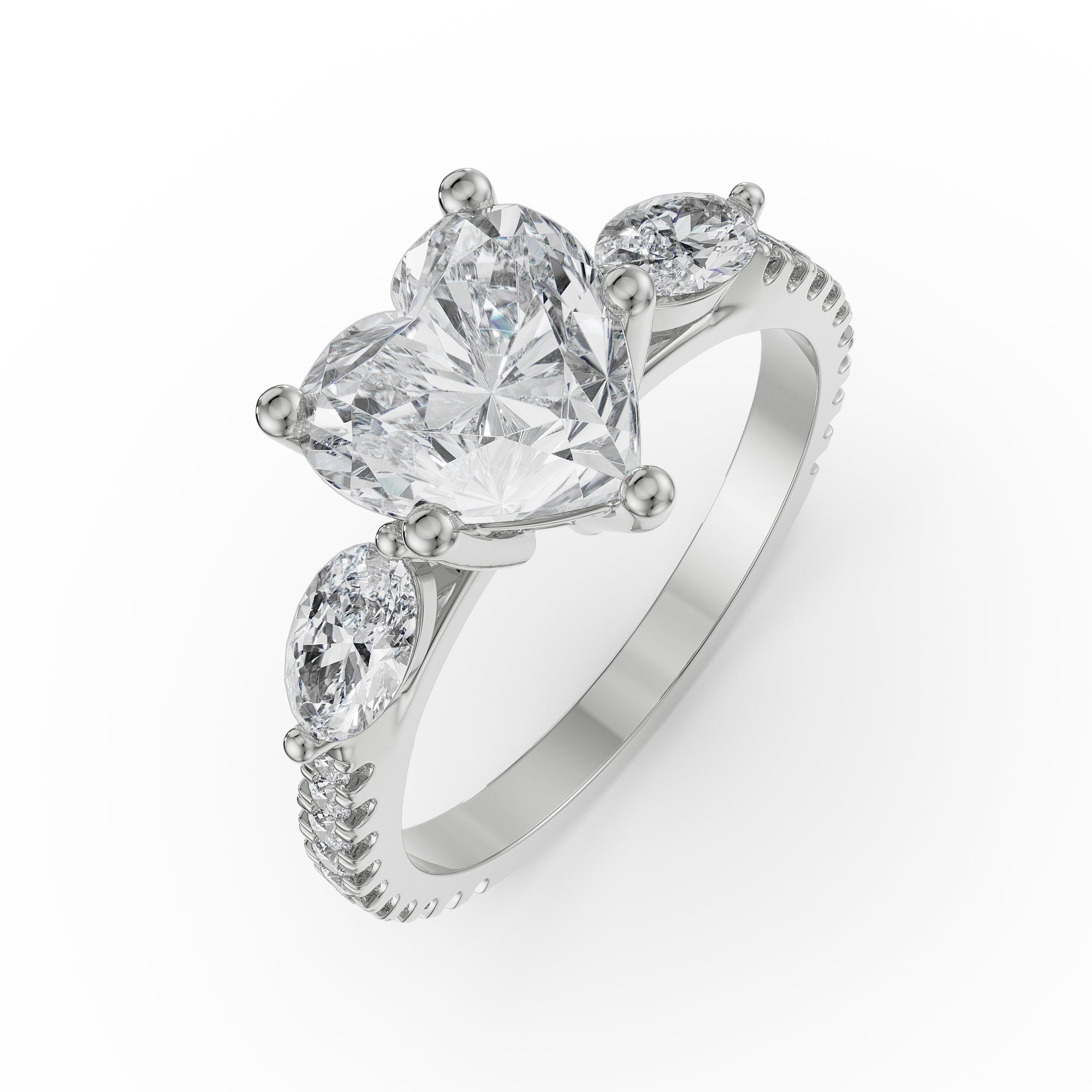 Heartfelt Engagement Ring Top View