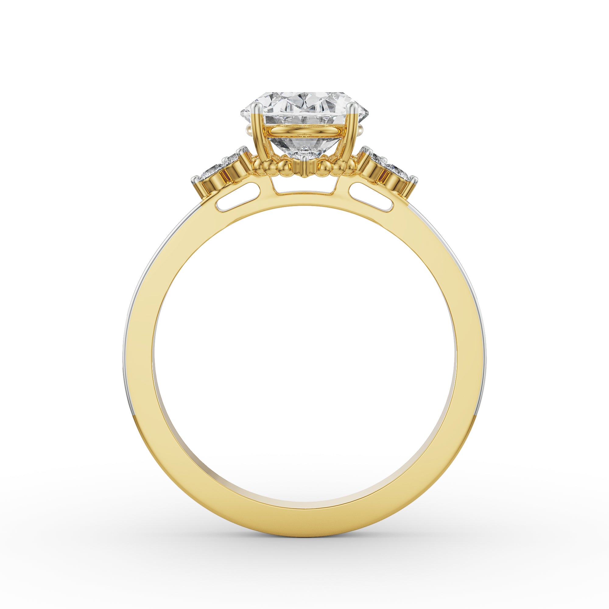 Vintage Vez Diamond Ring Back View