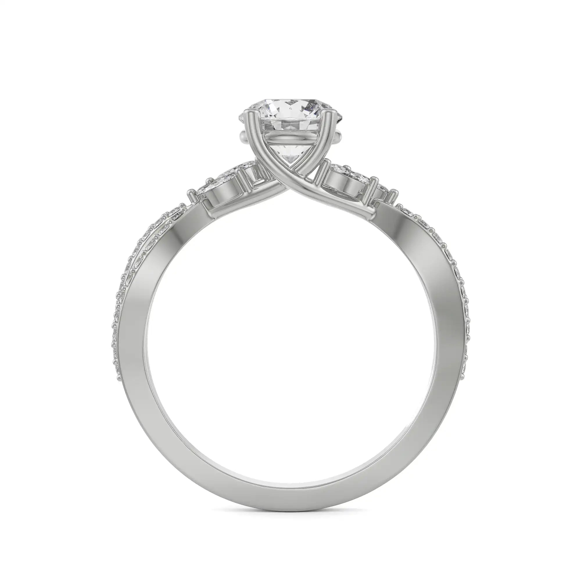 Pave Engagement Ring Back View