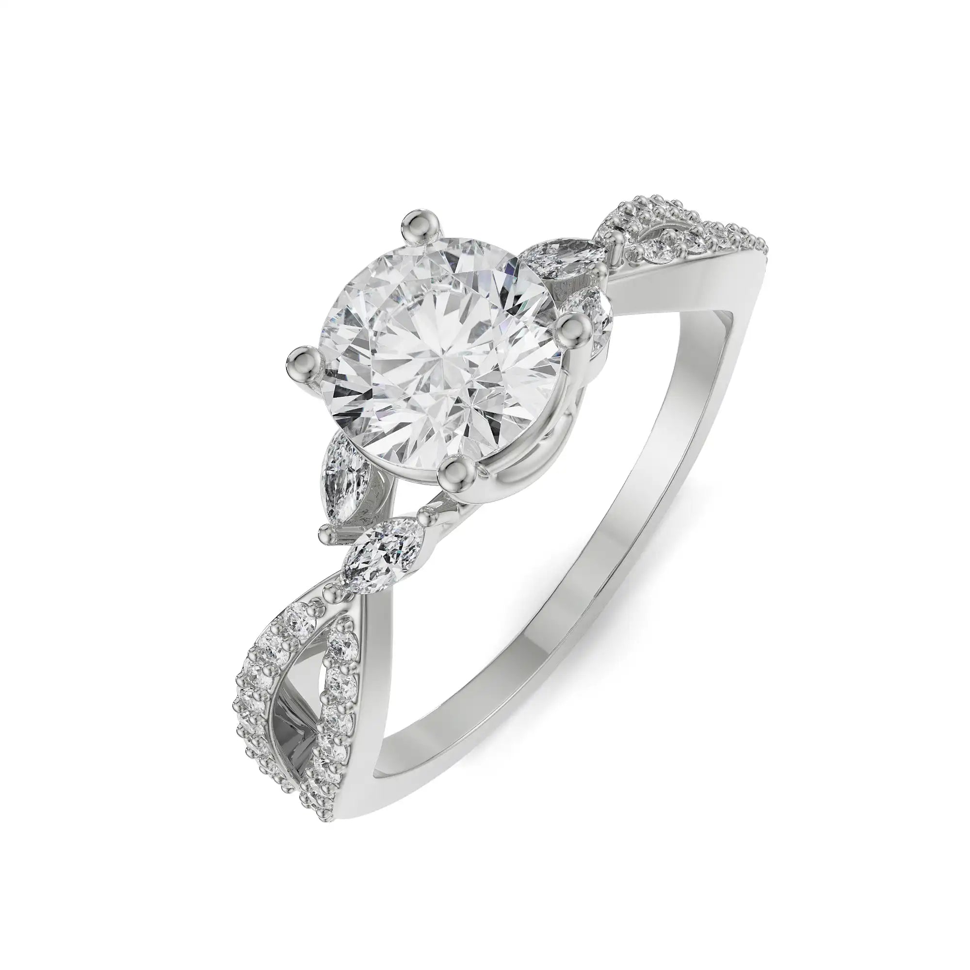 Pave Engagement Ring Top View