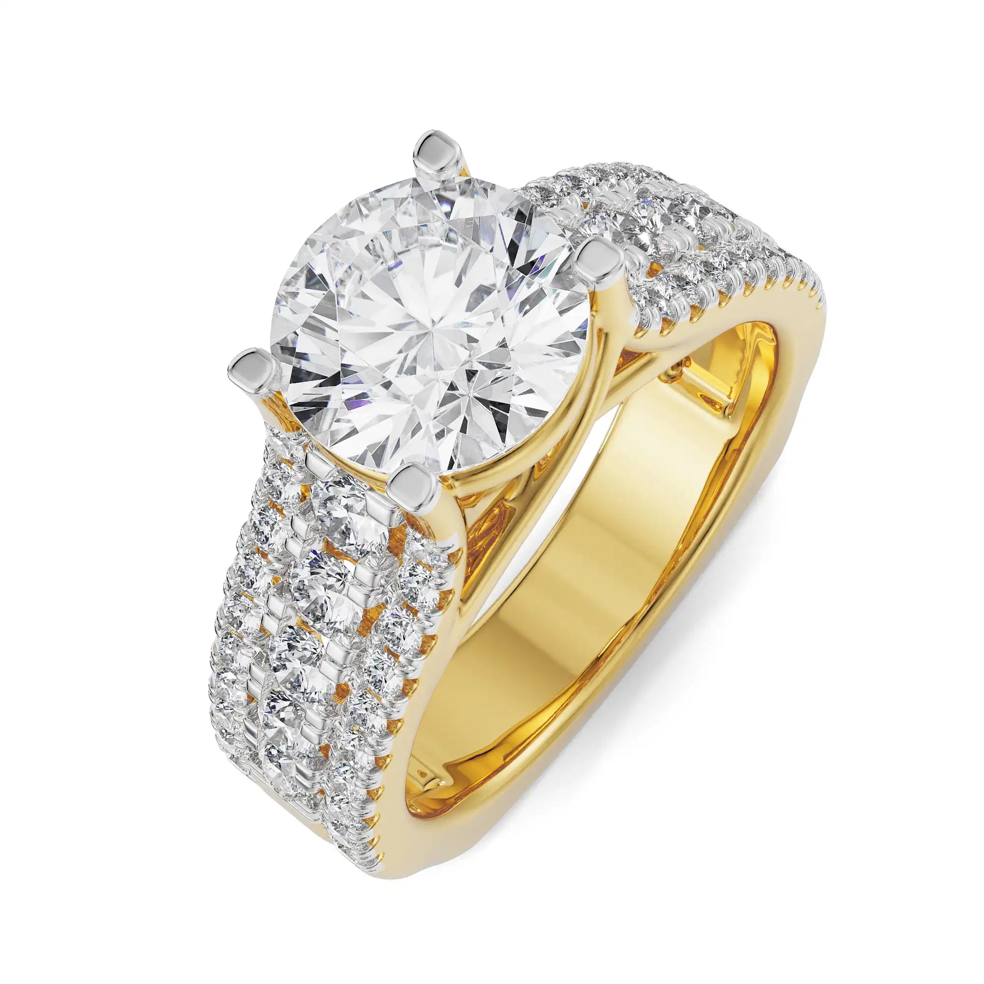Solitaire Band Engagement Ring Top View