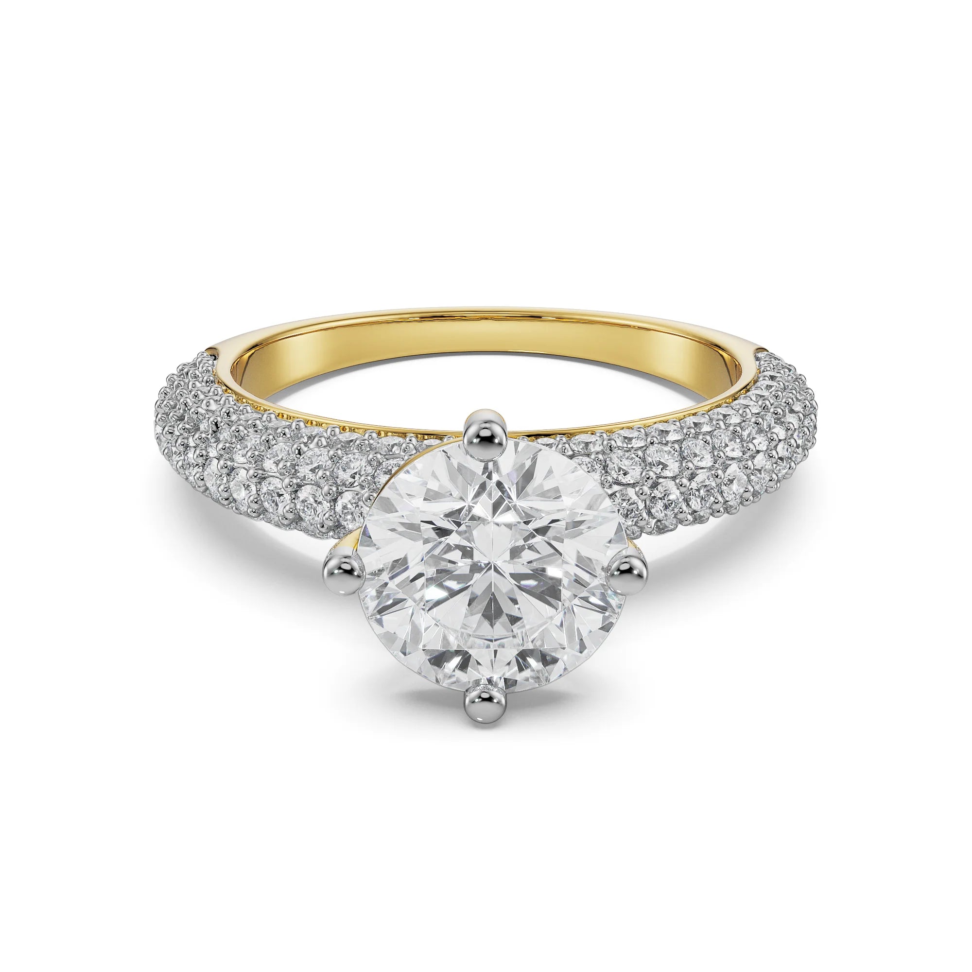 Drizzle Diamond Band Front View in 9KT