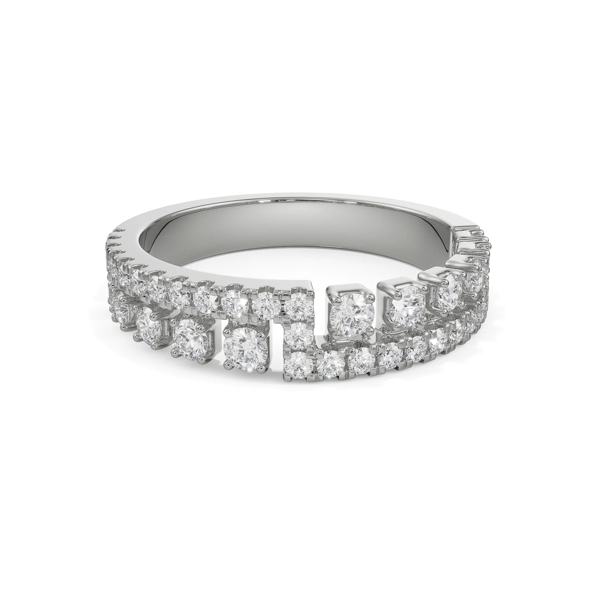 Vinatge Diamond Band Front View in 9KT