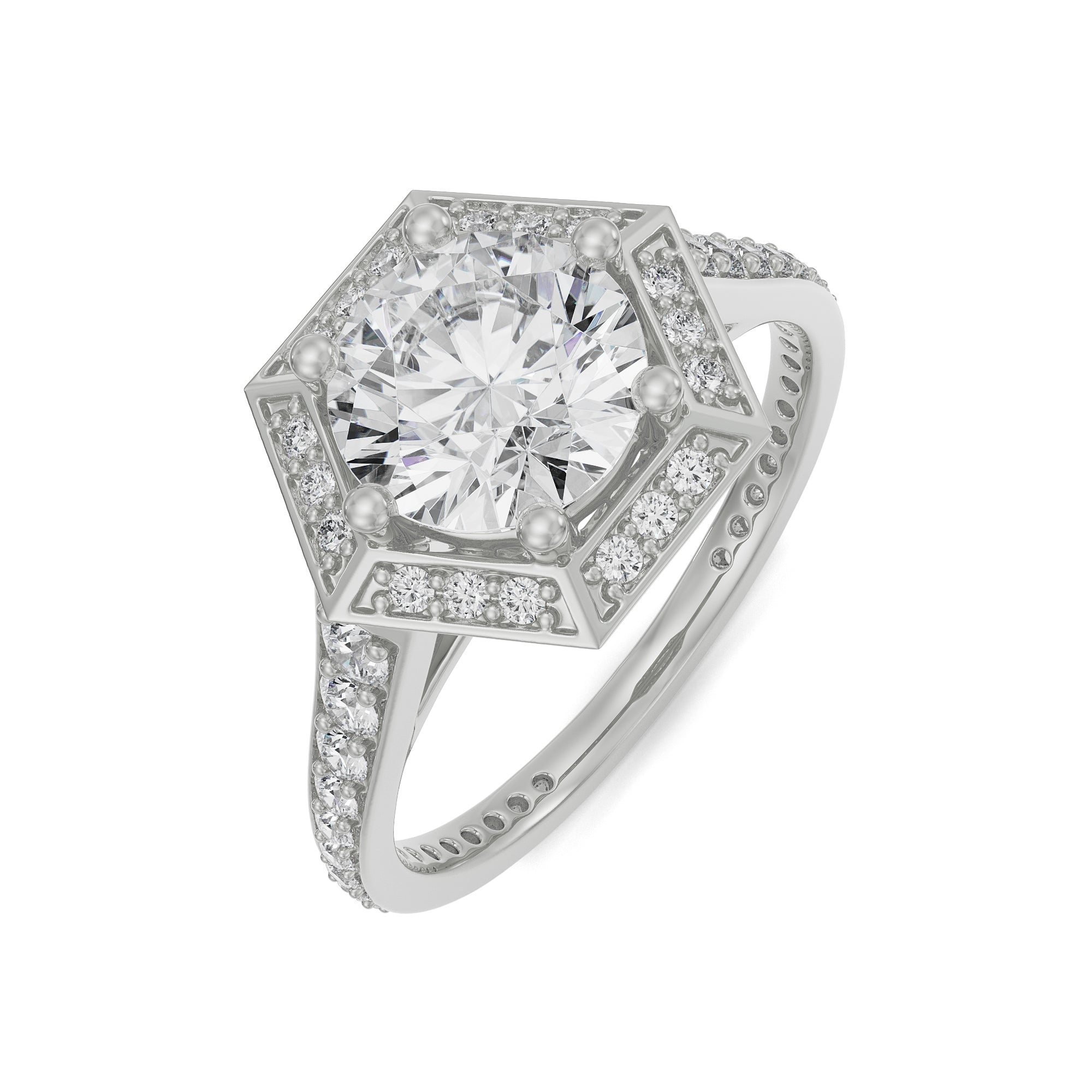 Halo Zendaya Engagement Ring Top View