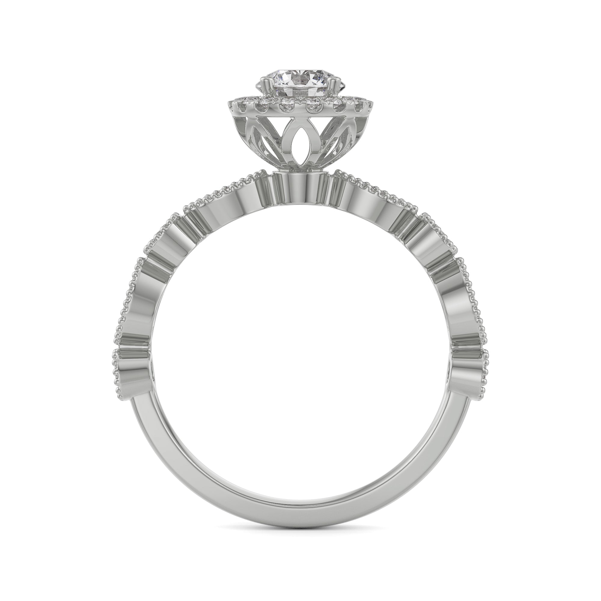 Opa Solitaire Diamond Ring Back View