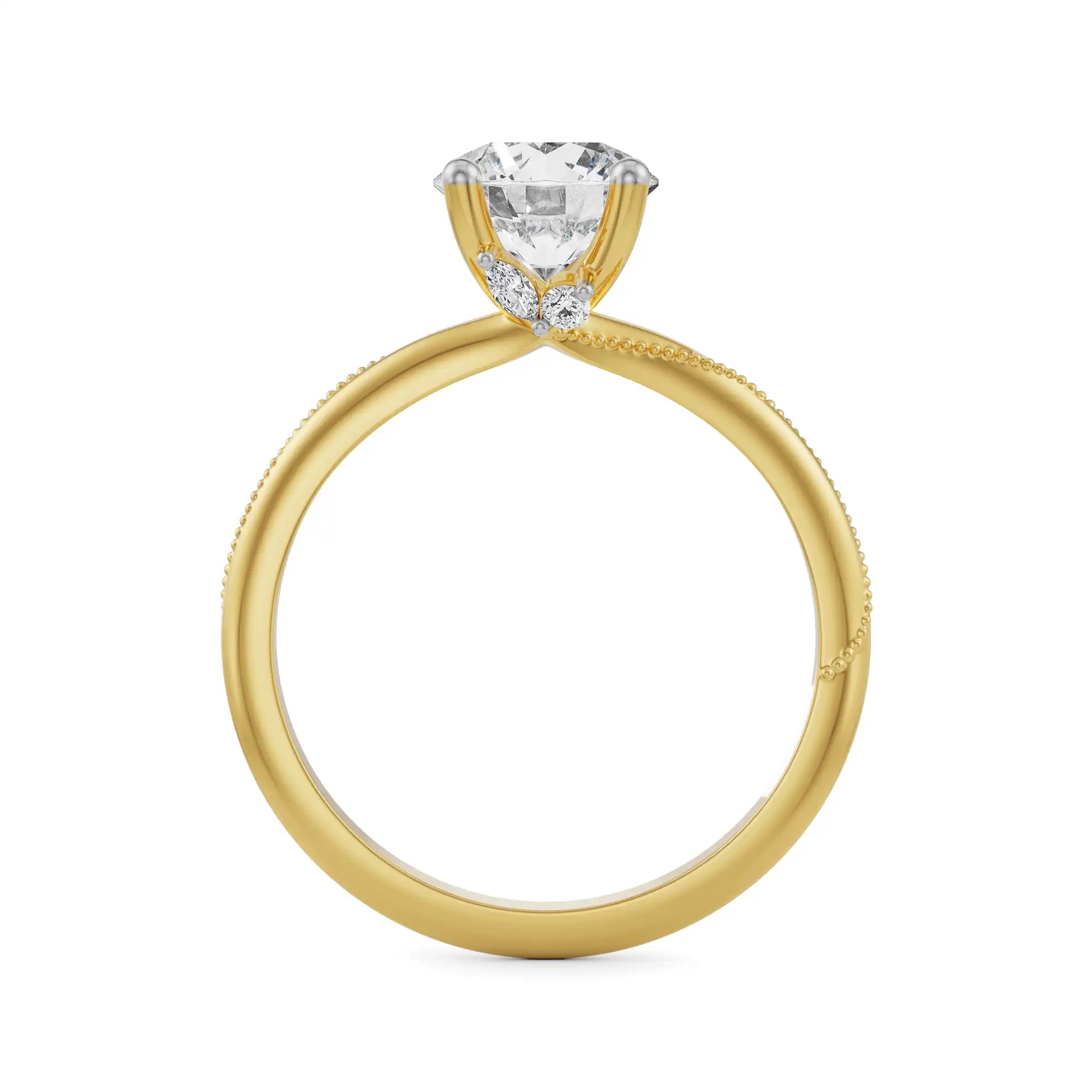 Twisted Garland Diamond Ring Back View in 9KT