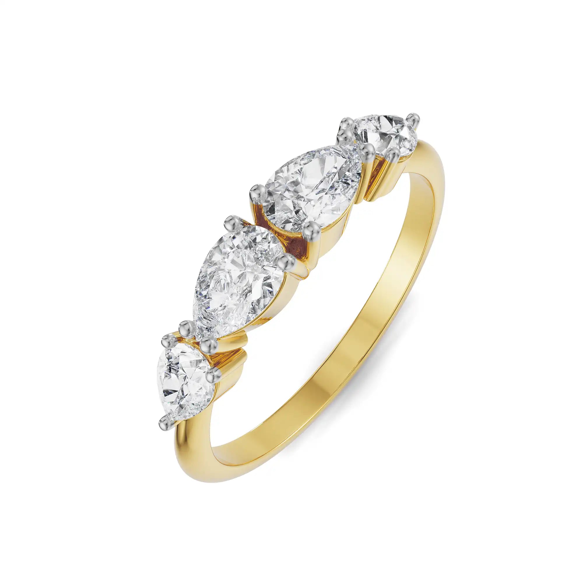 Four Pear Diamond Ring Top view