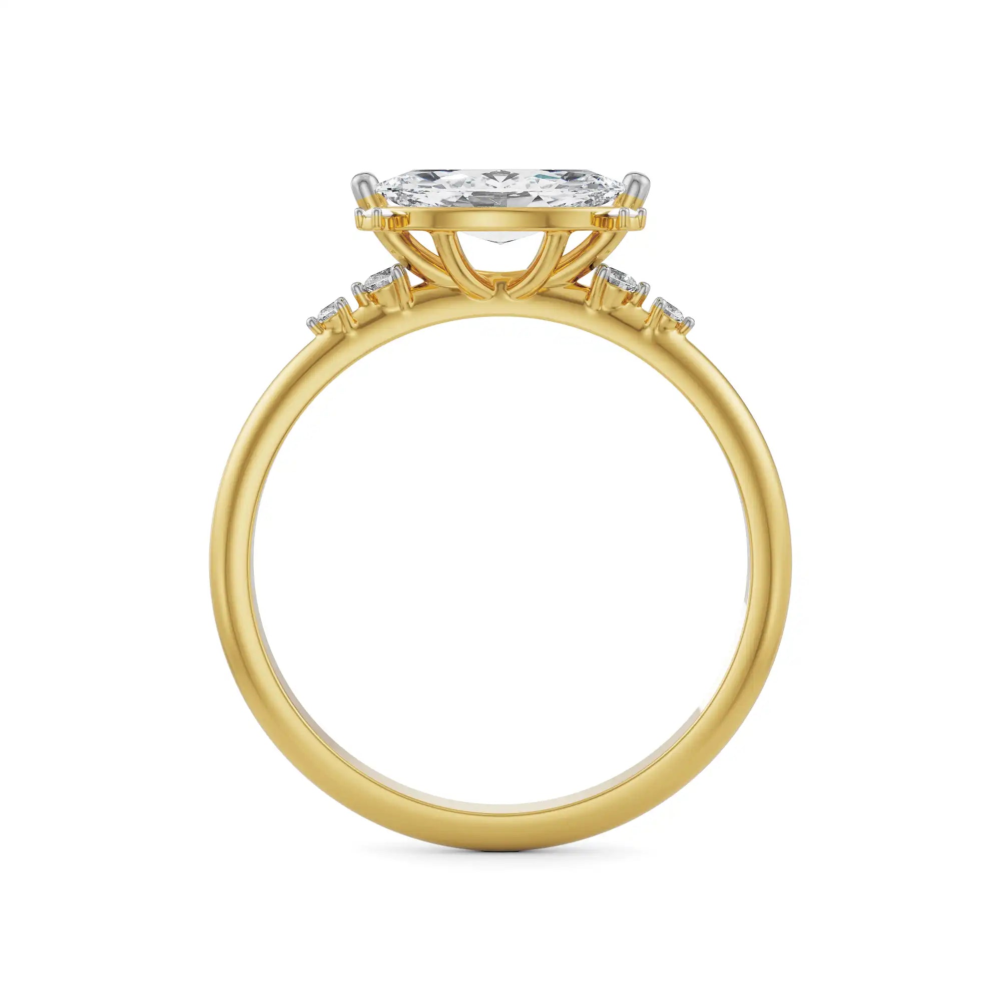 East West Diamond Ring Back View