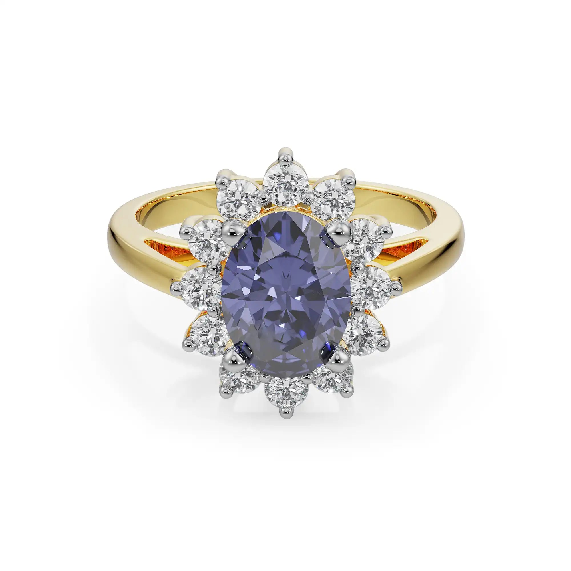 Fusion Diamond Band Front View in 9KT