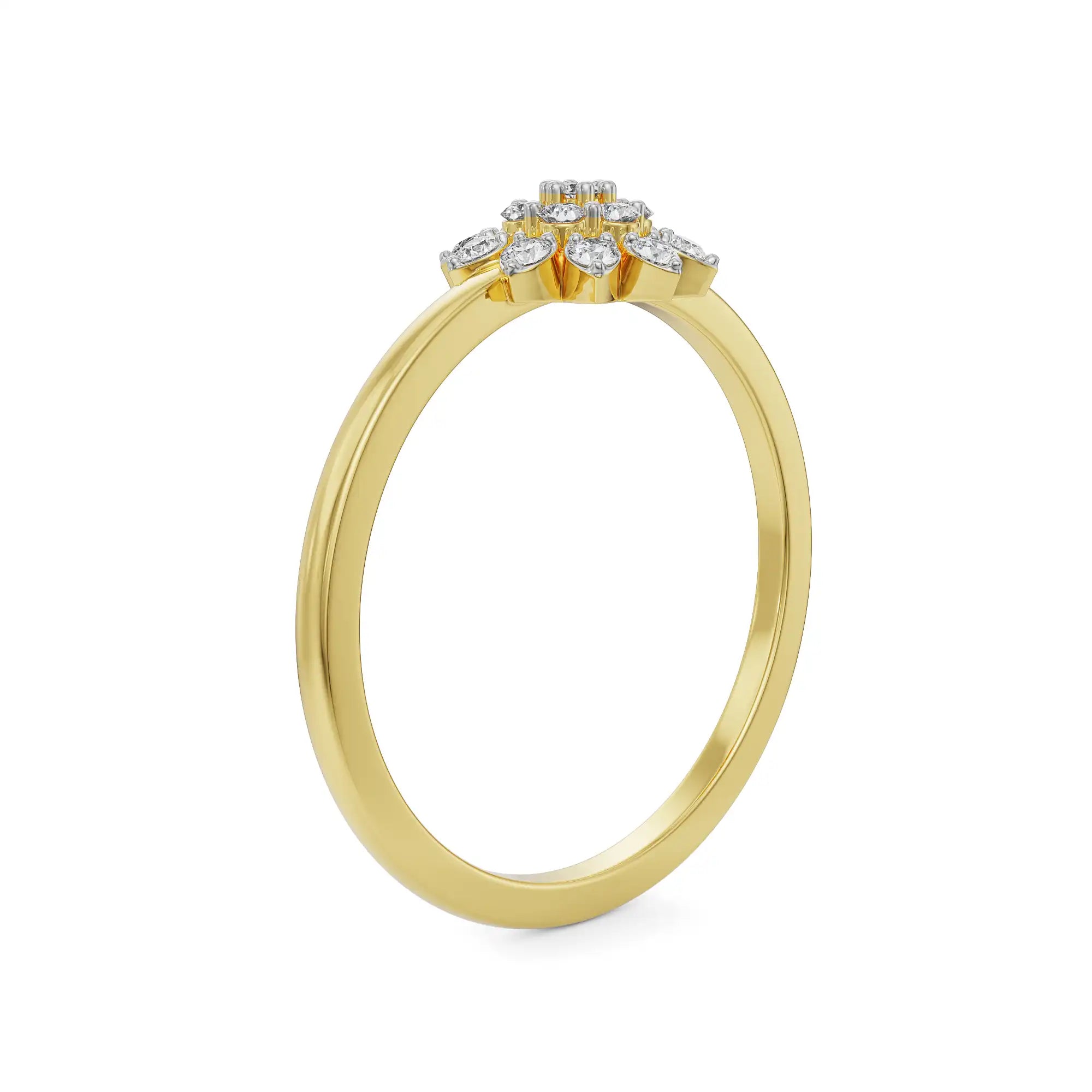 Floral Blooming Diamond Ring Side View
