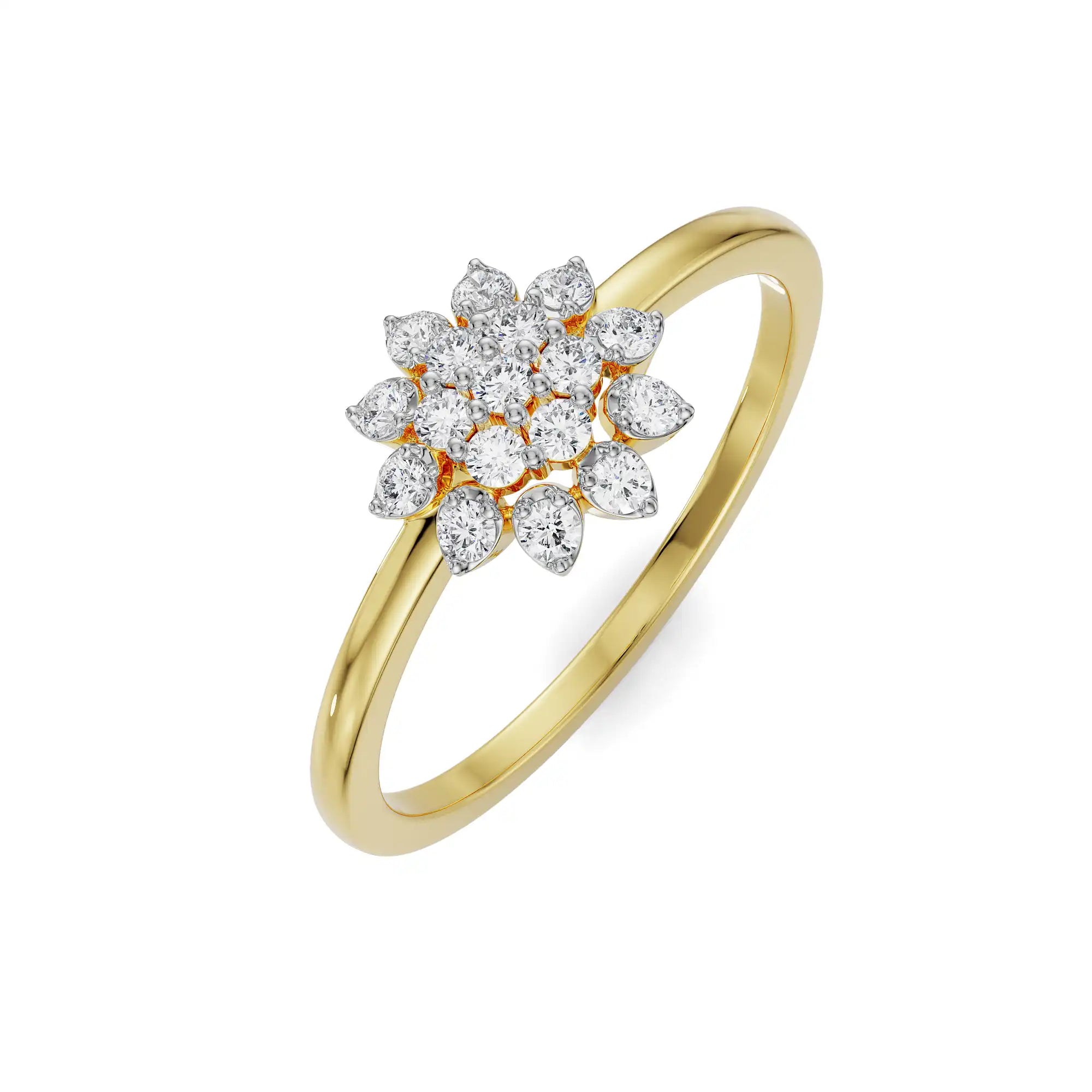 Floral Blooming Diamond Ring Top View