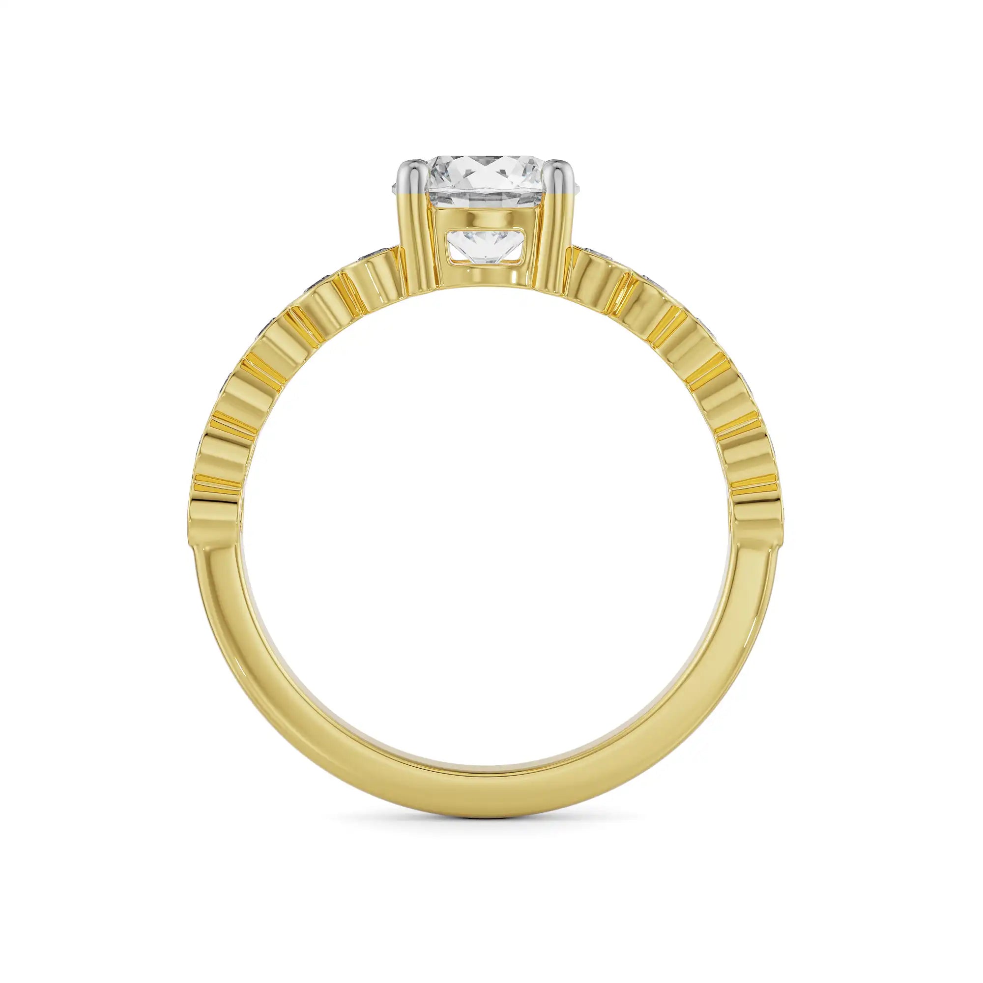 Rufus Round Diamond Ring Back View