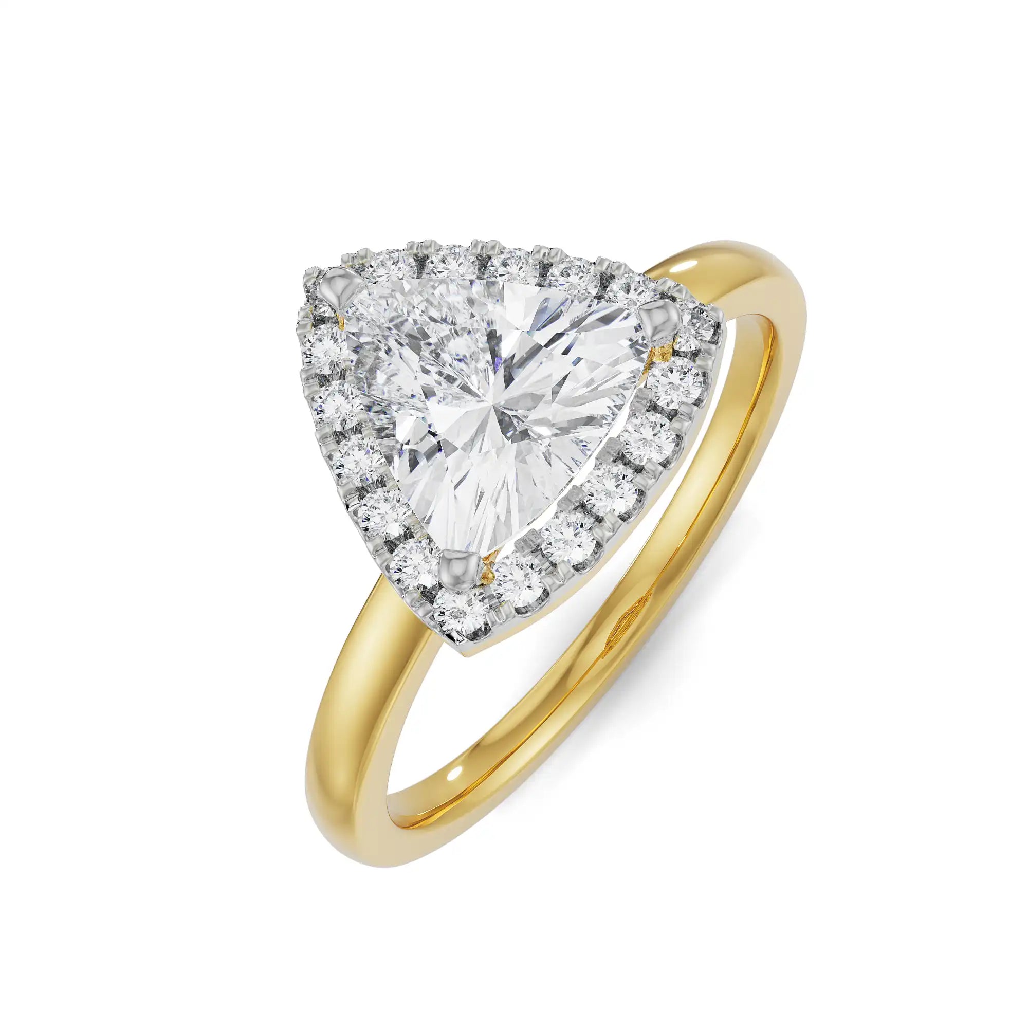 Trio Halo Engagement Ring Top View