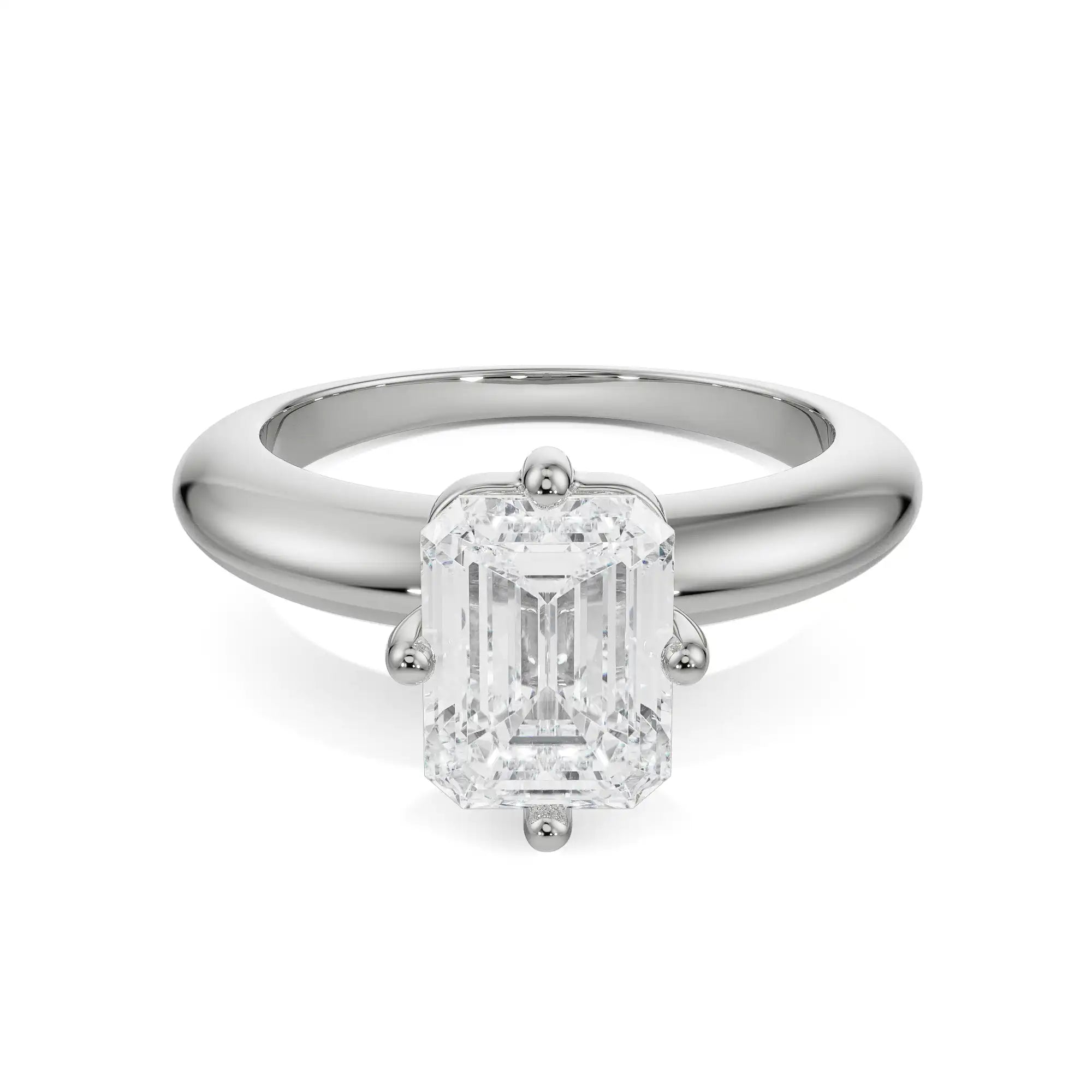 Regular Emerald Diamond Ring Front View