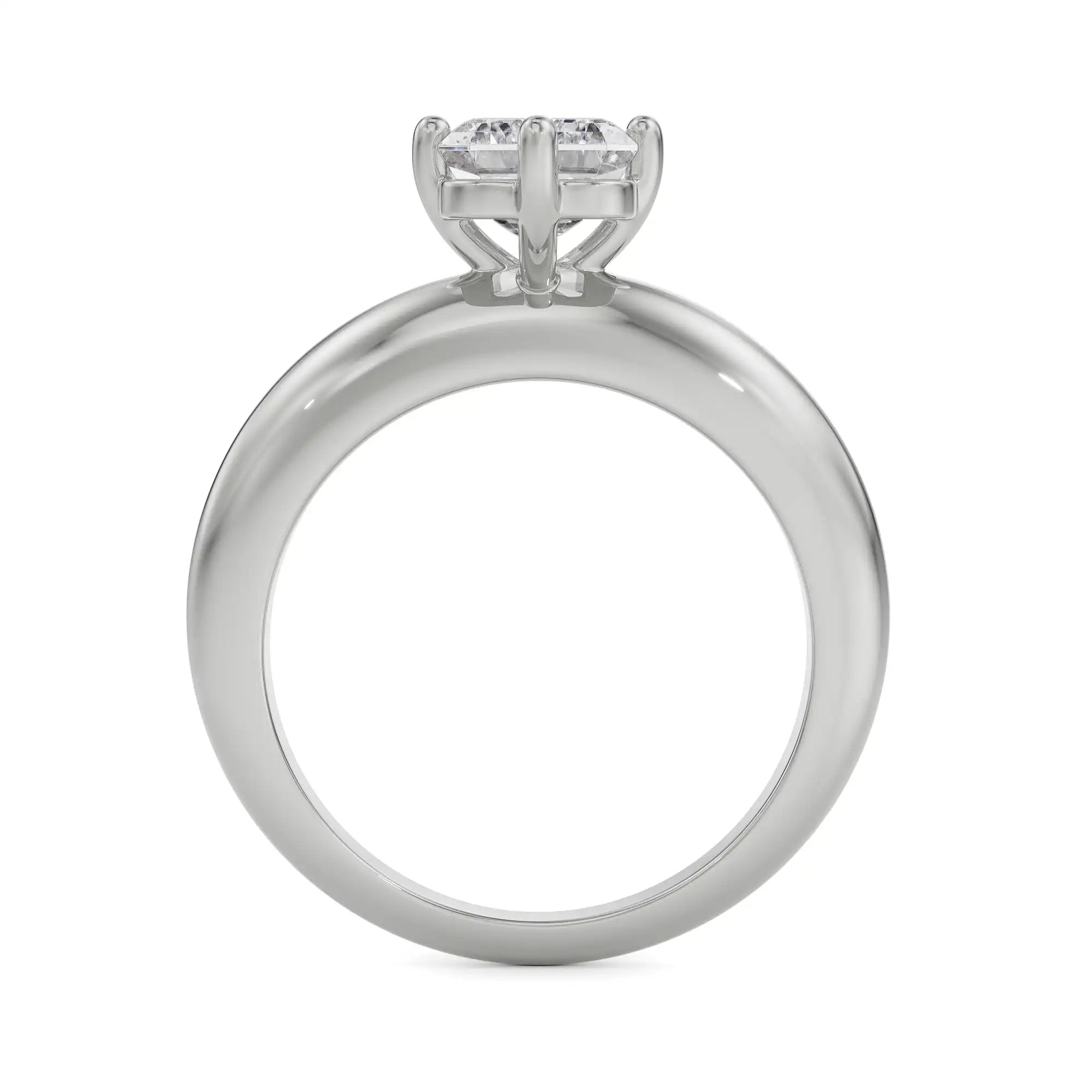 Regular Emerald Diamond Ring Back View