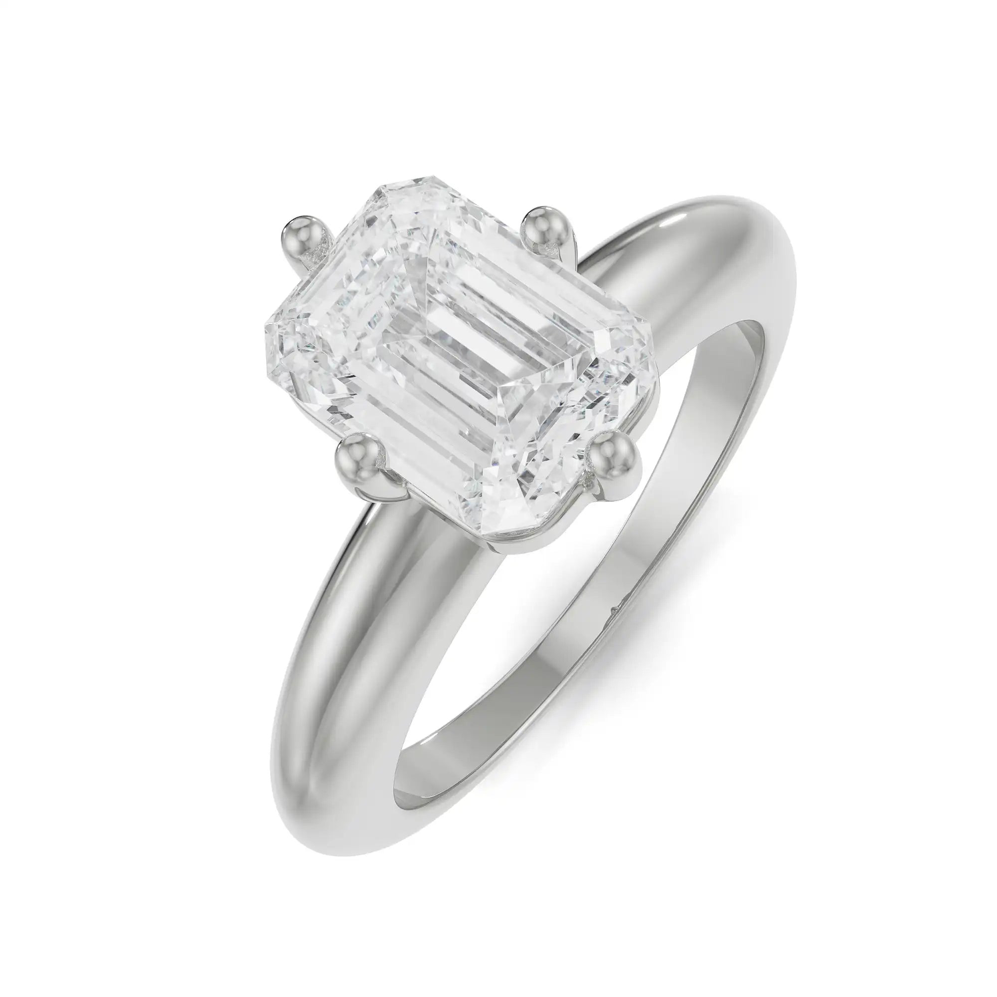 Regular Emerald Diamond Ring Top View