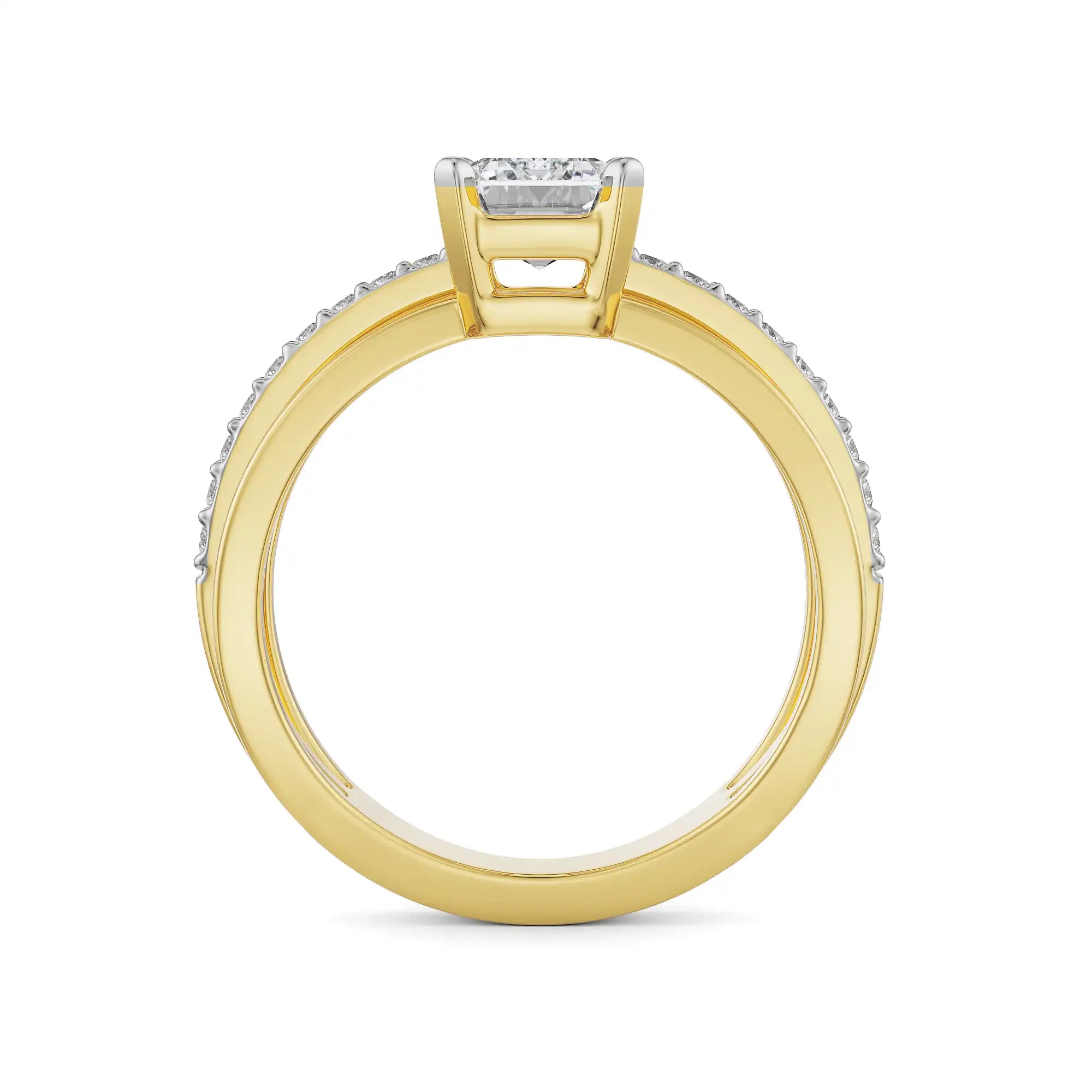 Sophia Trio Band Diamond Ring Back View