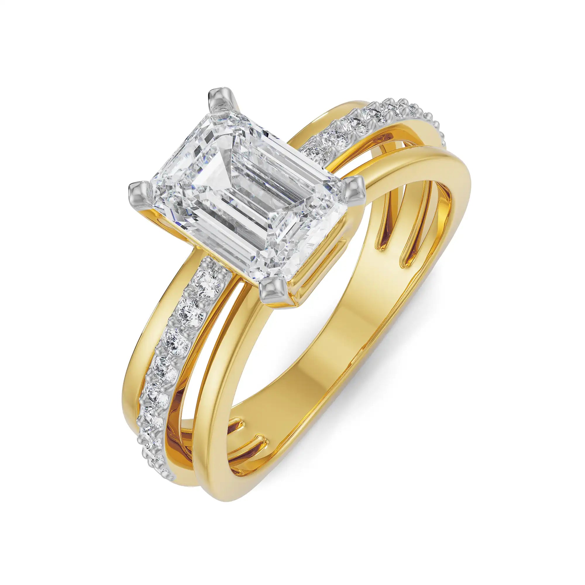 Sophia Trio Band Diamond Ring Top View