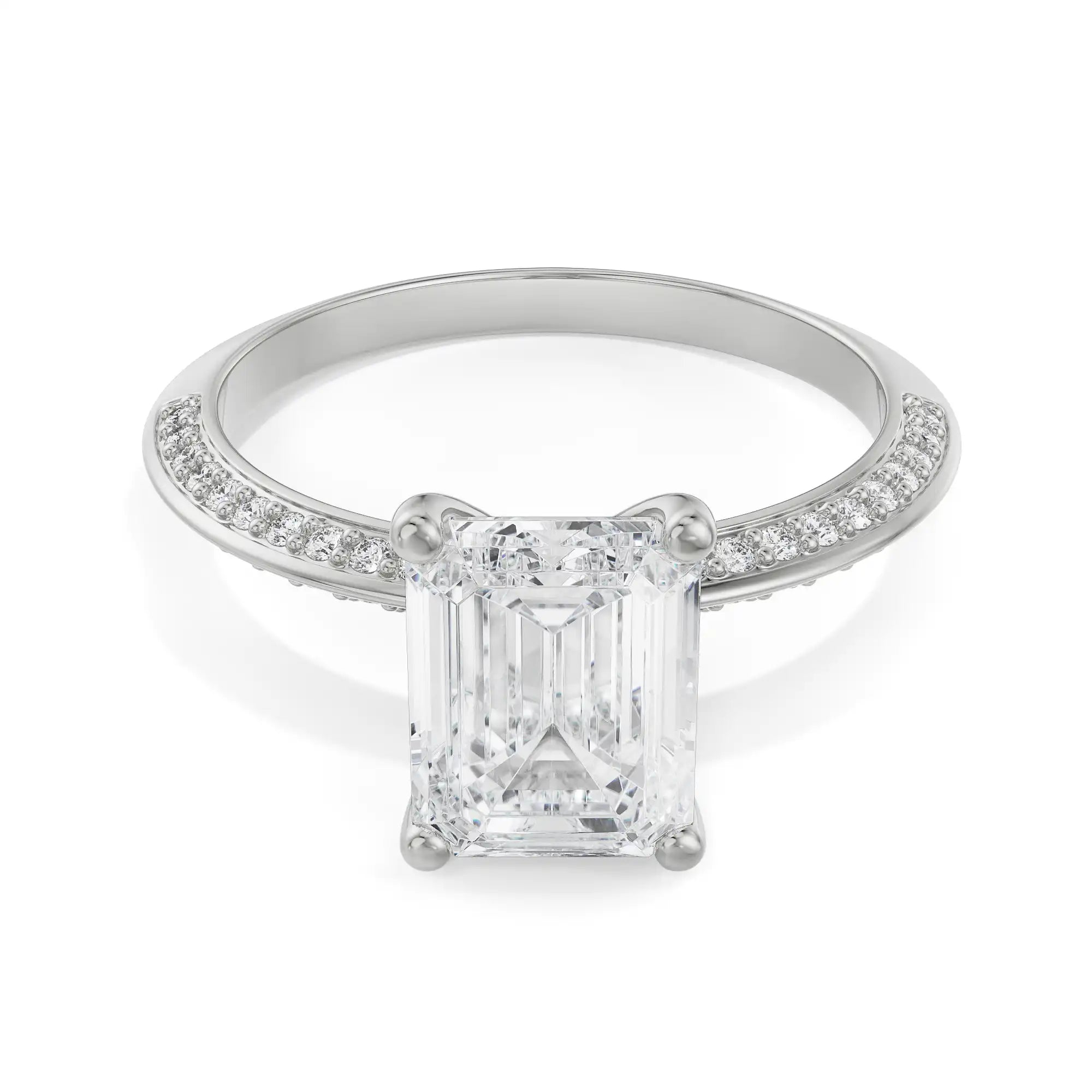 Nora Emerald Solitaire Ring Front View