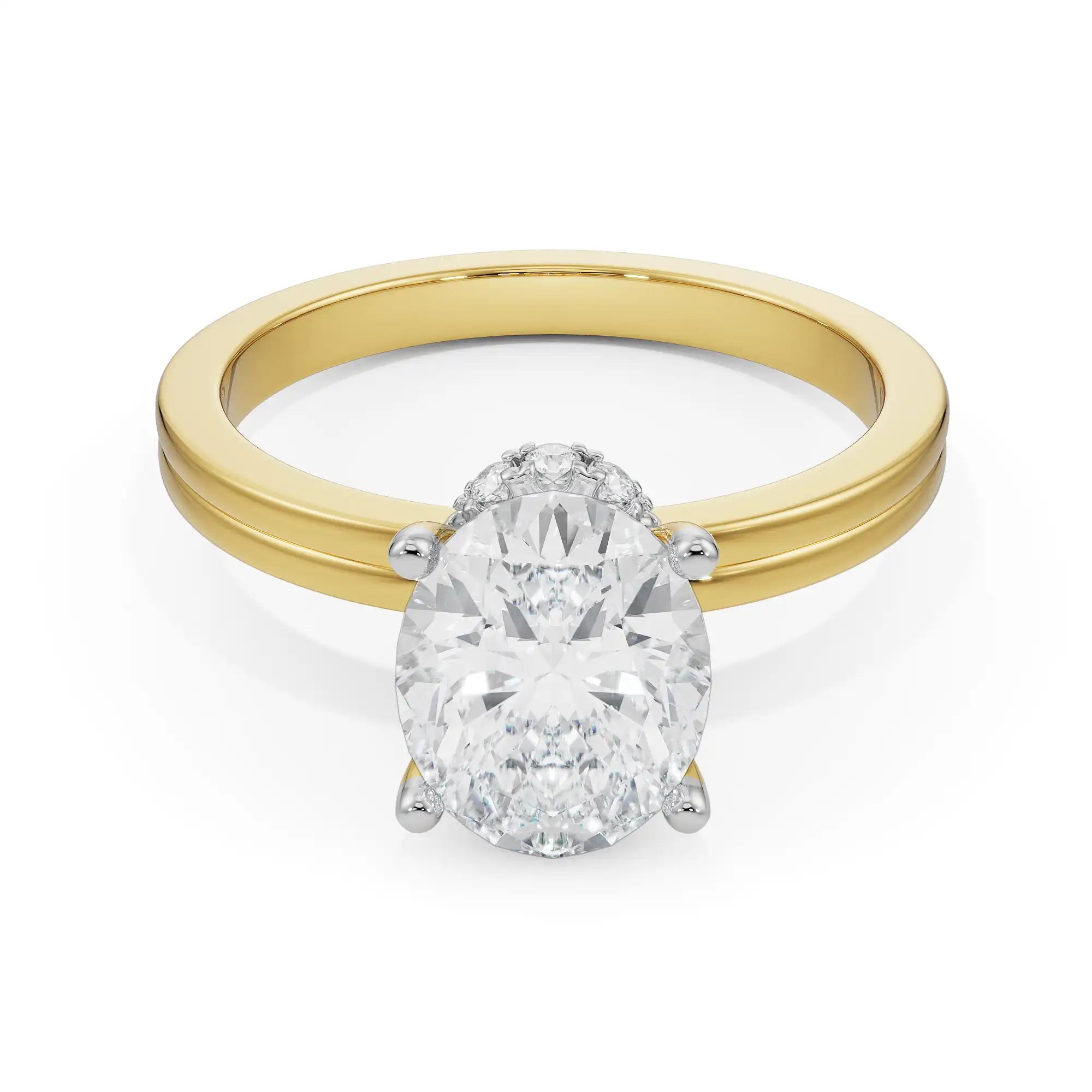 Nova Oval Solitaire Ring Front View in 9KT